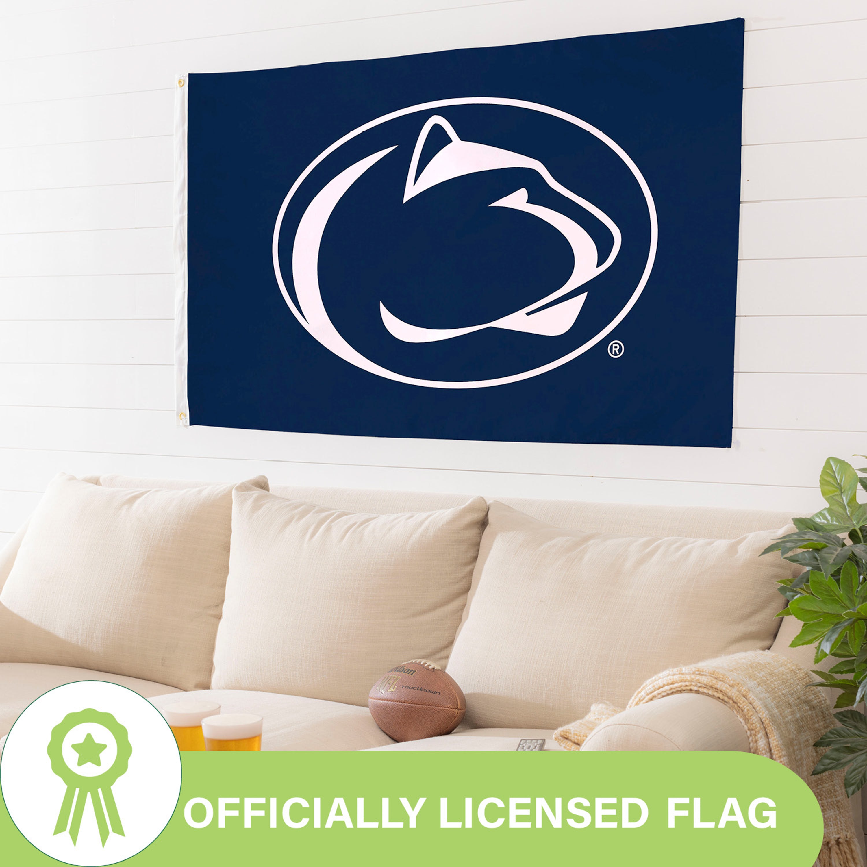 Penn State Single Sided Flag w/ 2 Grommets, 3'x5'