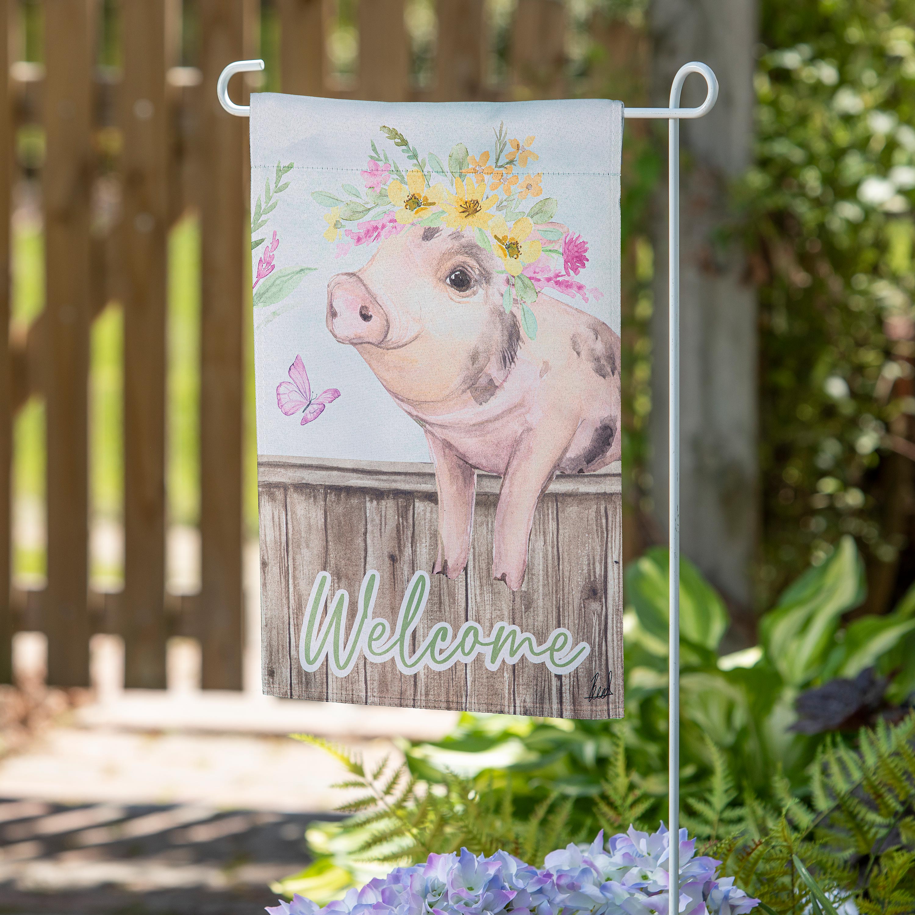Home Spun Friends Suede Garden Flag