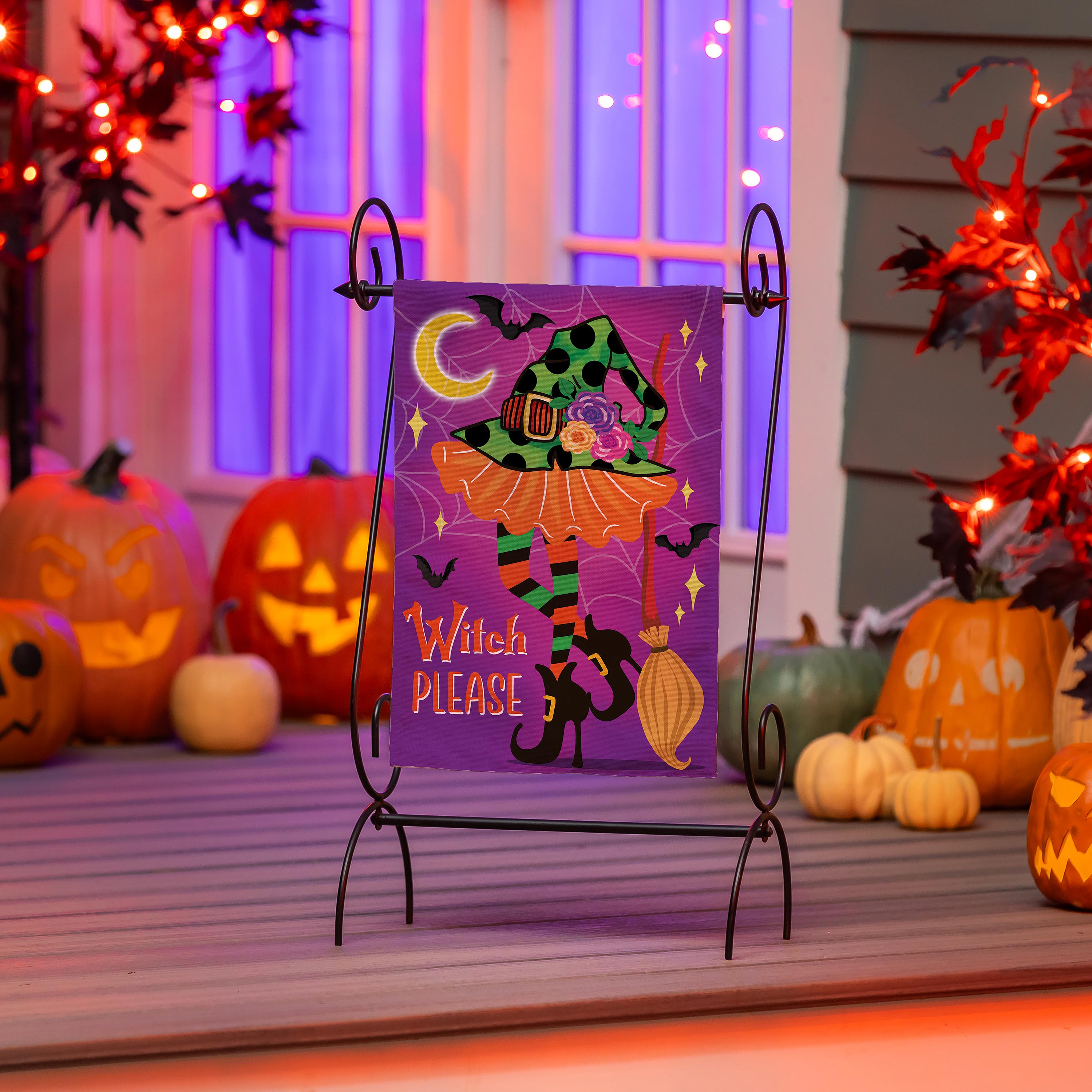 Witchy Please Suede Garden Flag
