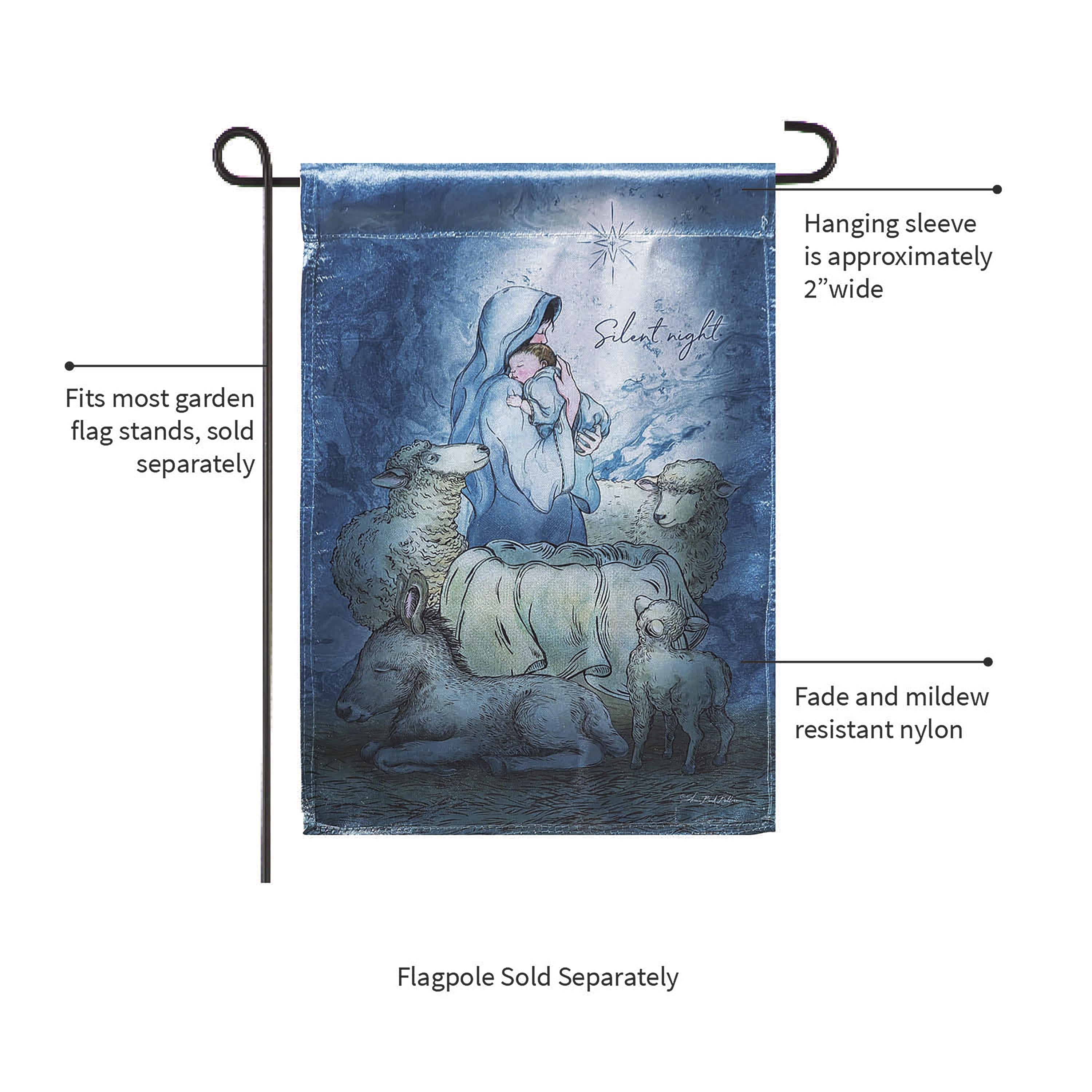 Silent Night Lustre Garden Flag