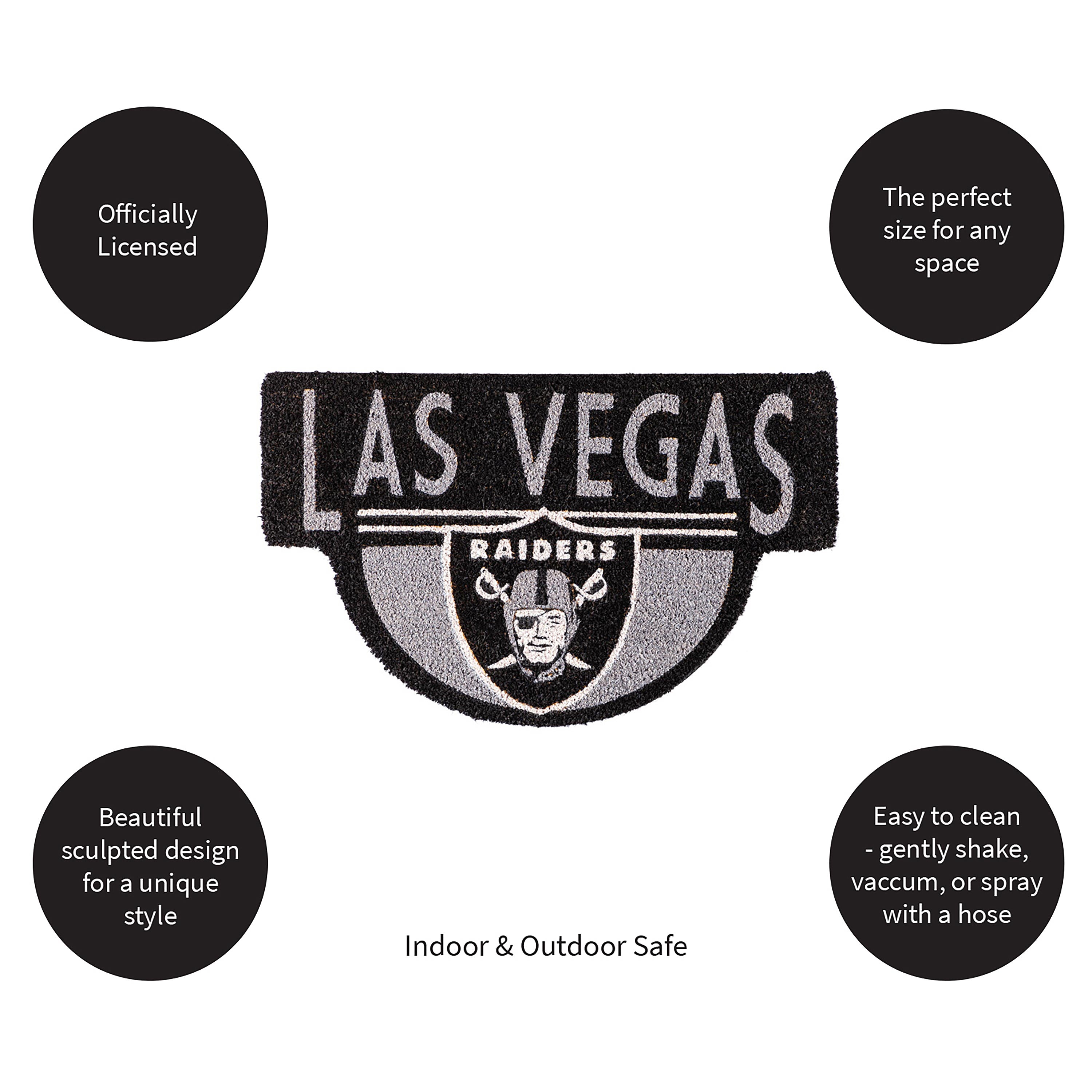 NFL Shaped Coir Door Mat, Raiders