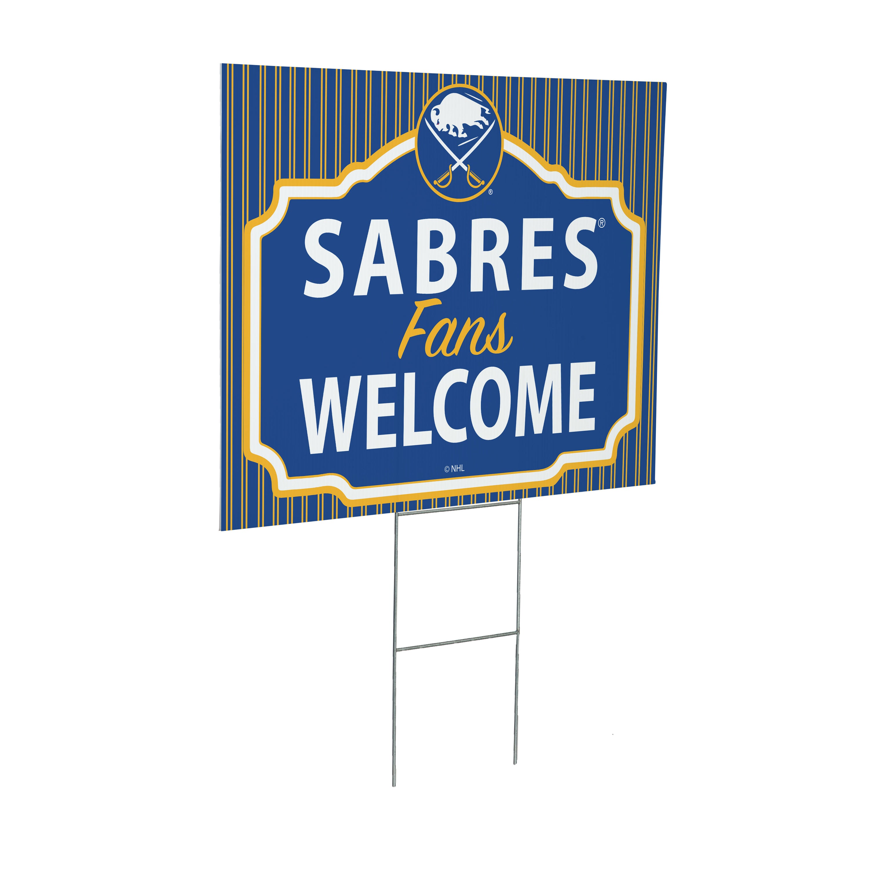 Buffalo Sabres Coroplast Yard Sign, "Fans Welcome"