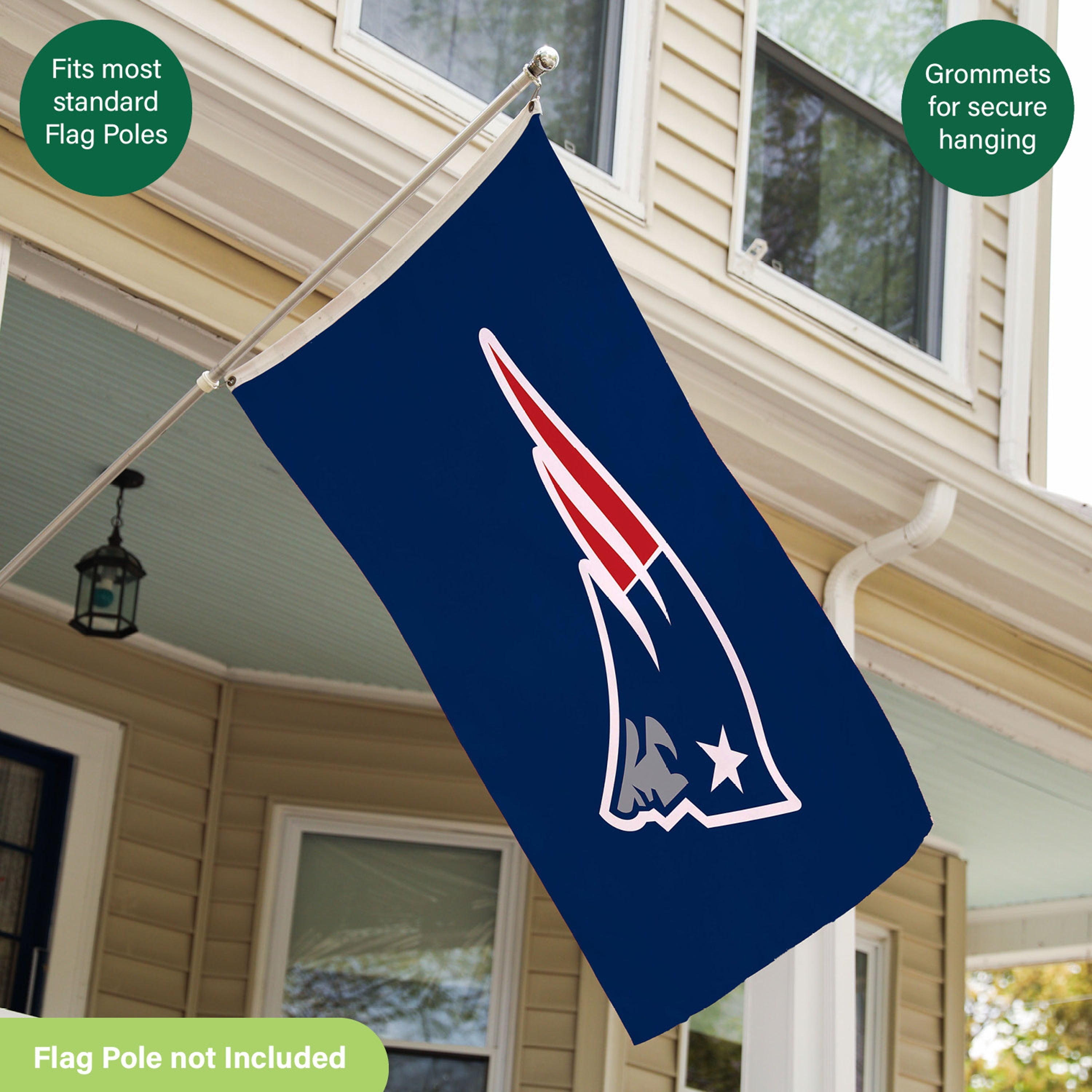3'x5' Single Sided Flag w/ 2 Grommets, New England Patriots