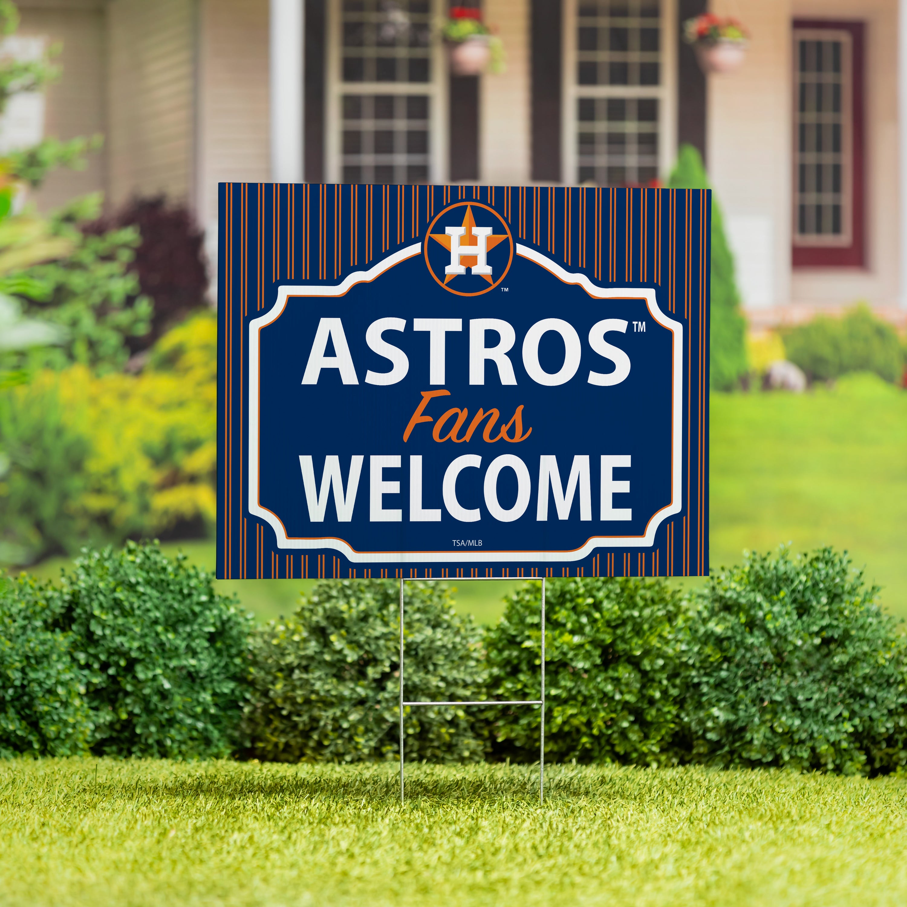 Houston Astros Coroplast Yard Sign, "Fans Welcome"