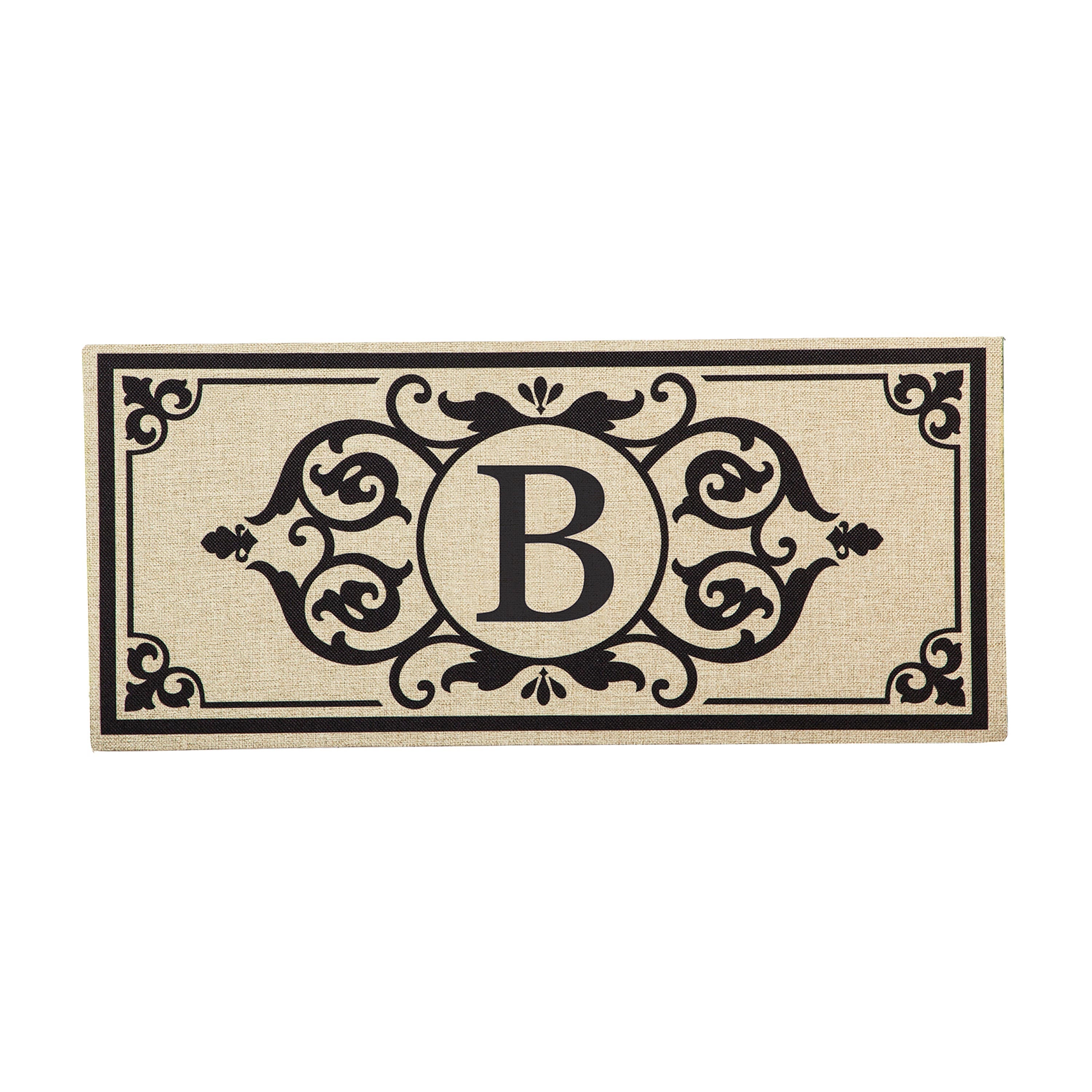 Cambridge Monogram Burlap Sassafras Switch Mat, Letter B