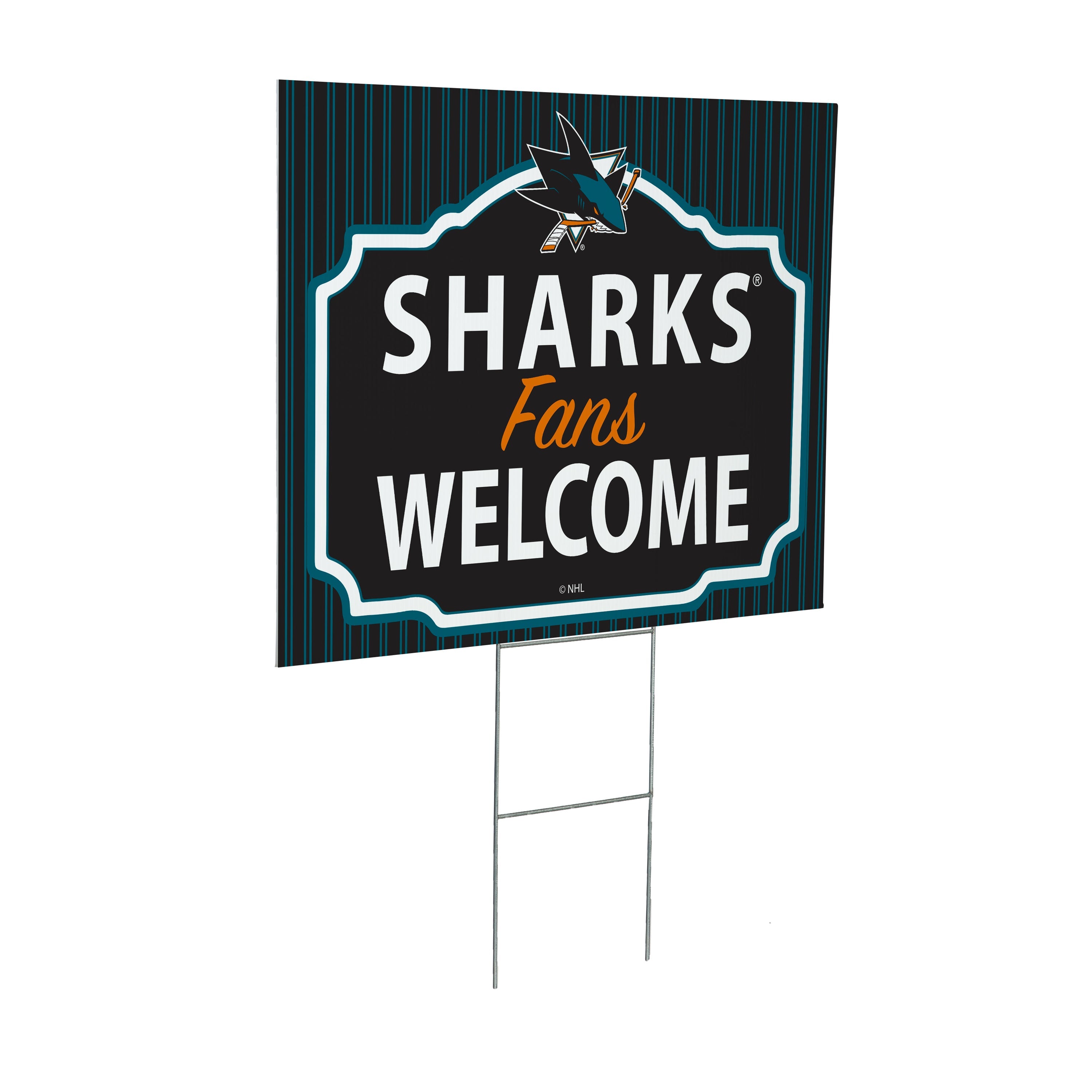San Jose Sharks Coroplast Yard Sign, "Fans Welcome"