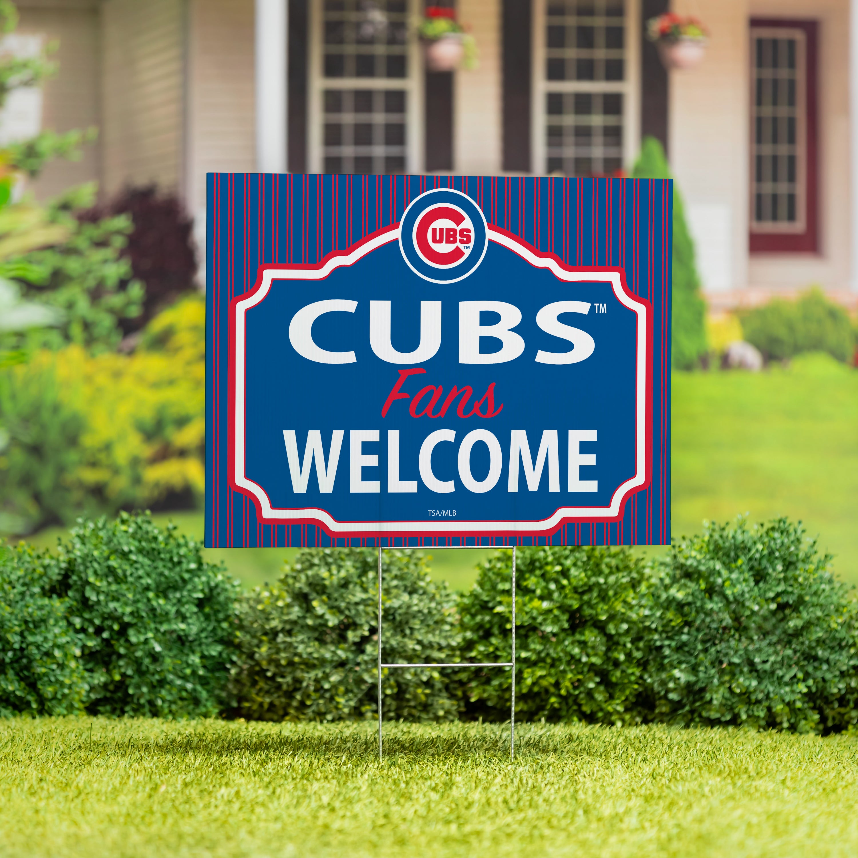 Chicago Cubs Coroplast Yard Sign, "Fans Welcome"