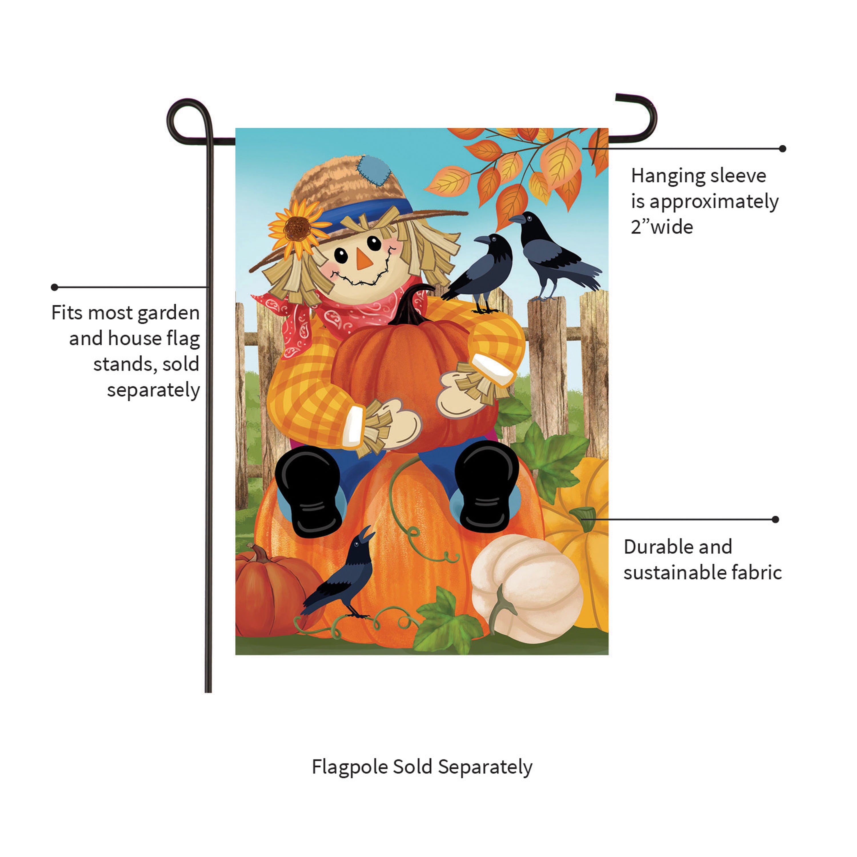 Friends & Scarecrow Suede Garden Flag