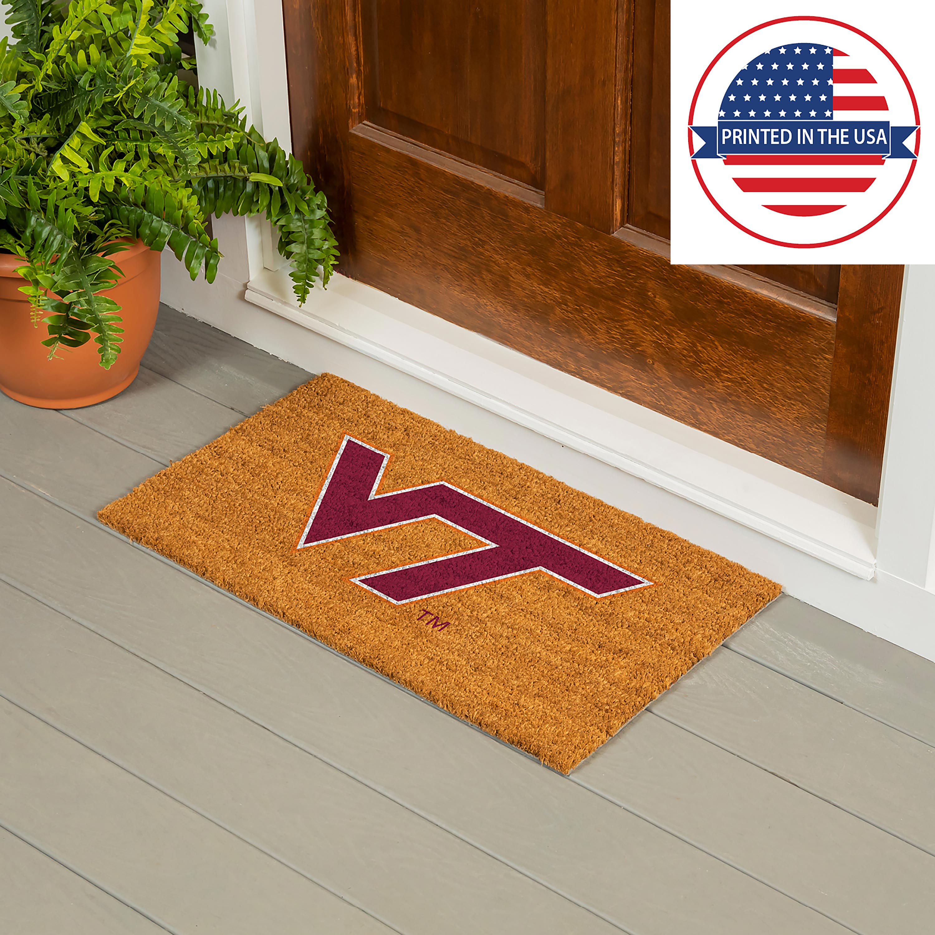 Coir Mat, 16"x28", Virginia Tech