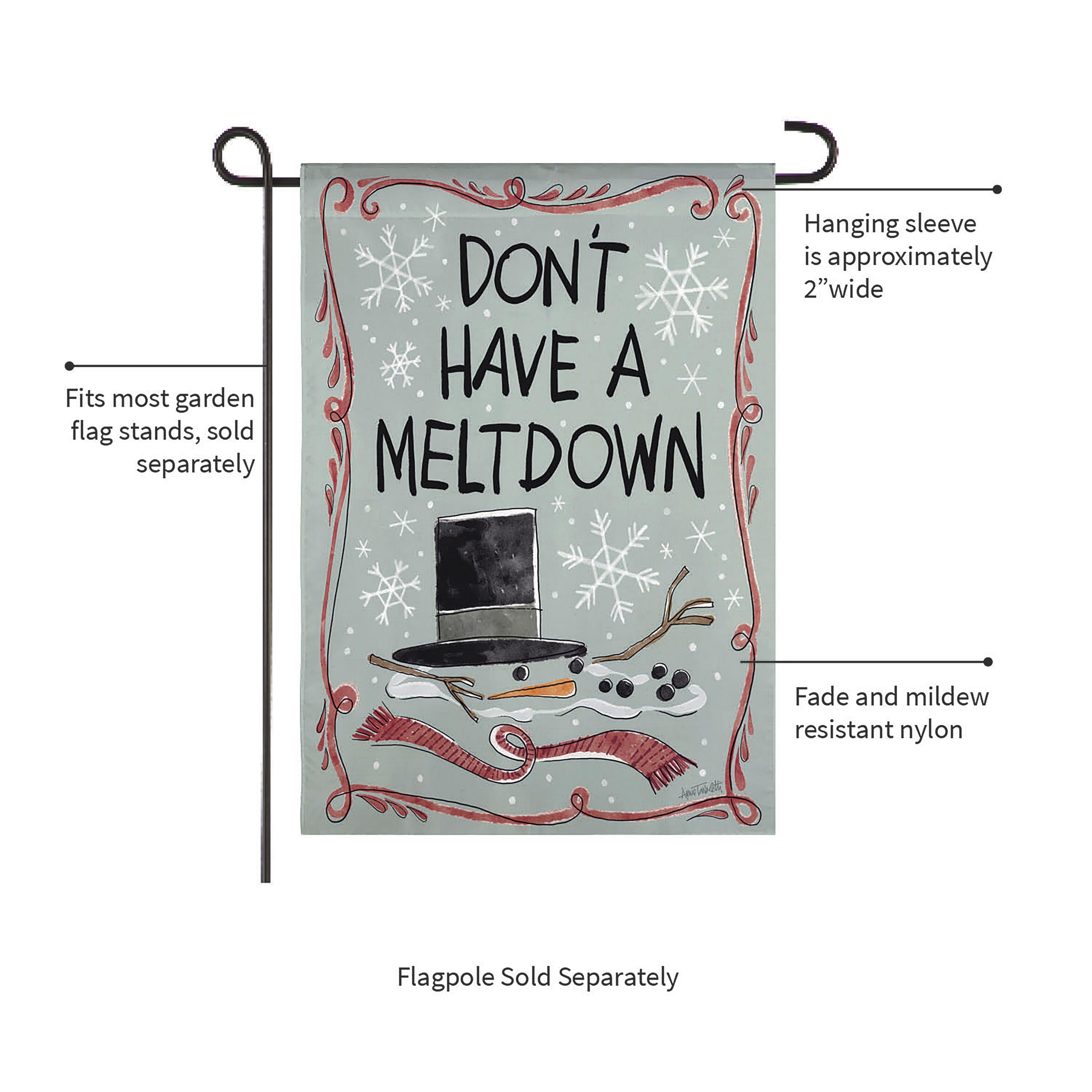 Holiday Fun Reversible Suede Garden Flag