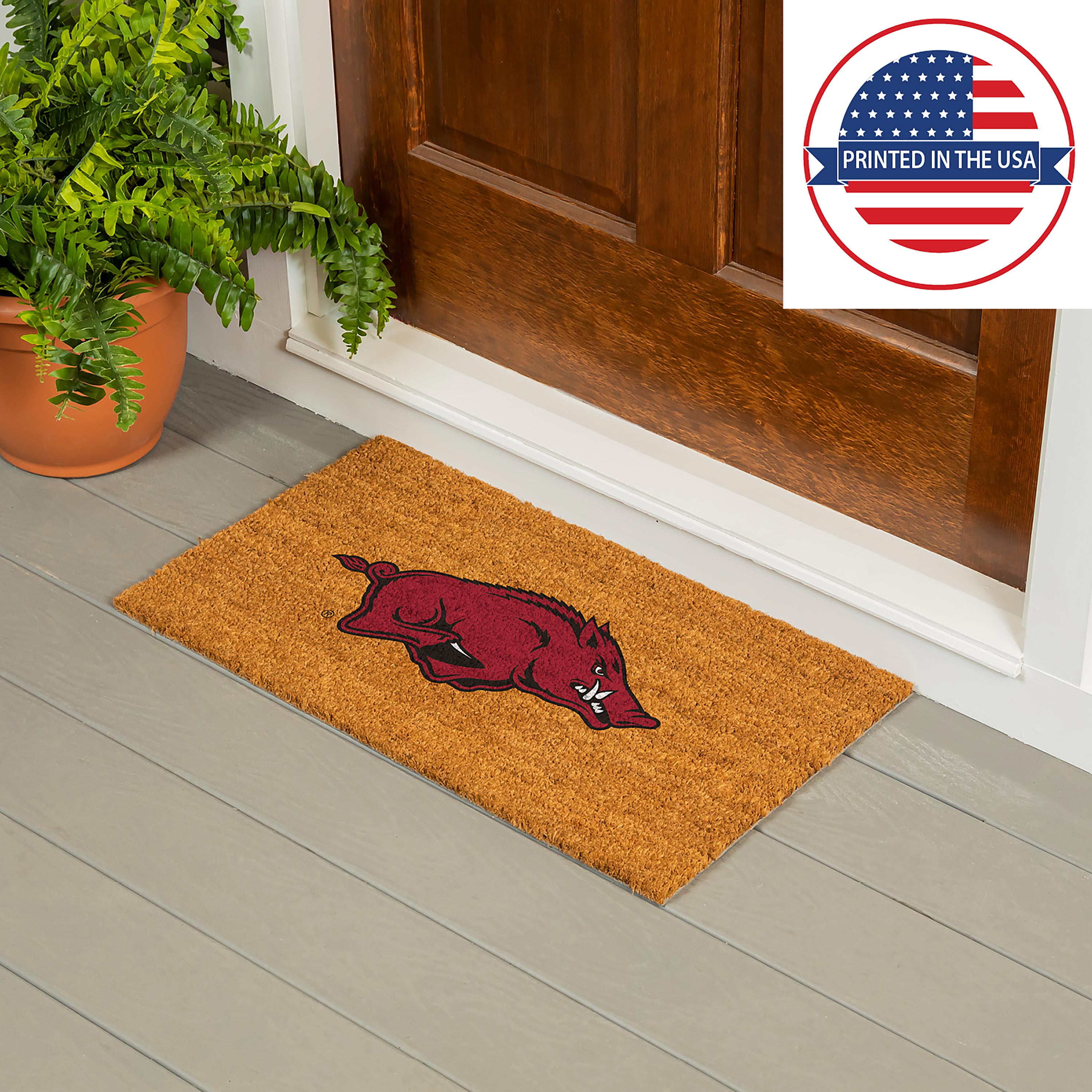 Coir Mat, 16"x28", University of Arkansas