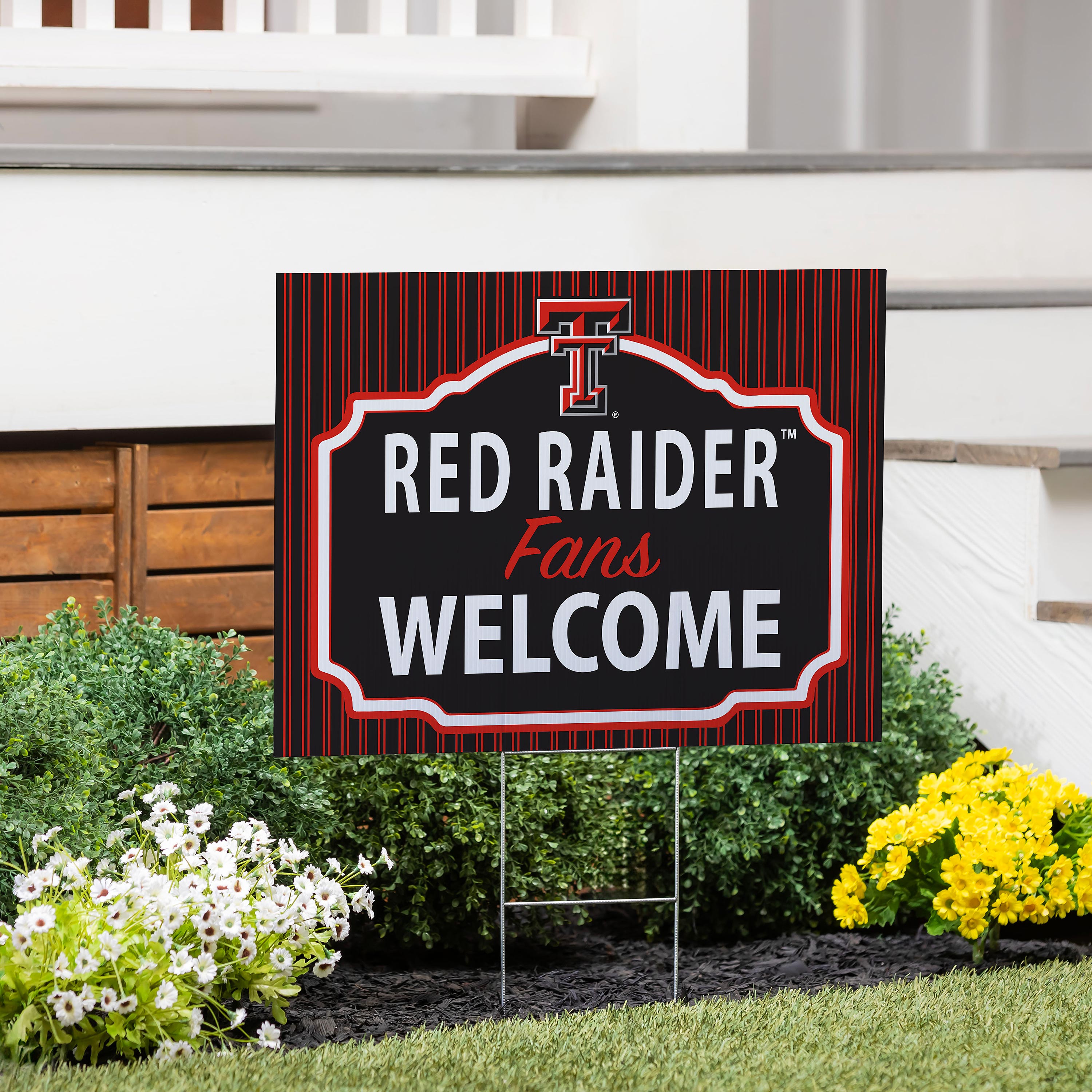 Texas Tech University Coroplast Yard Sign, "Fans Welcome"