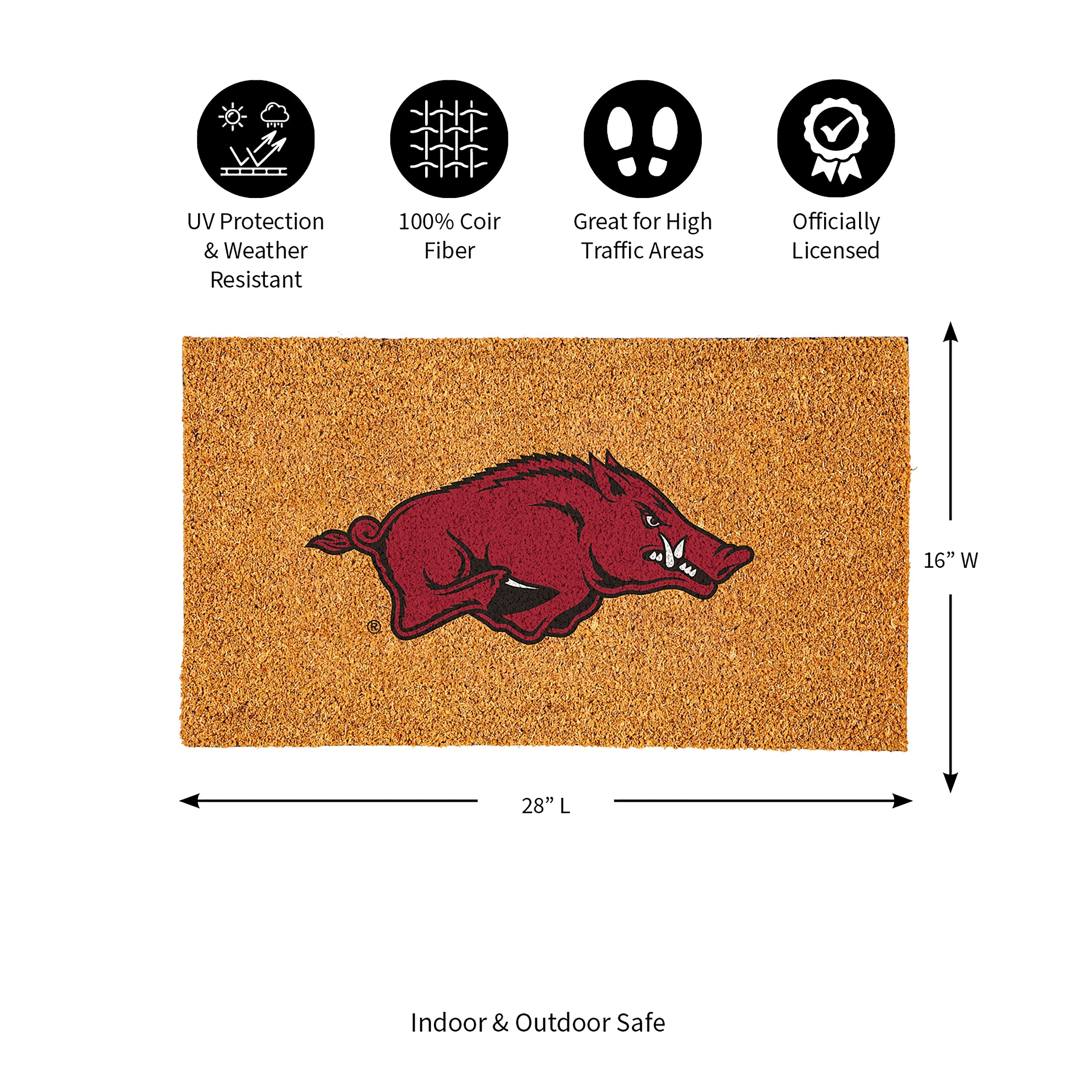 Coir Mat, 16"x28", University of Arkansas