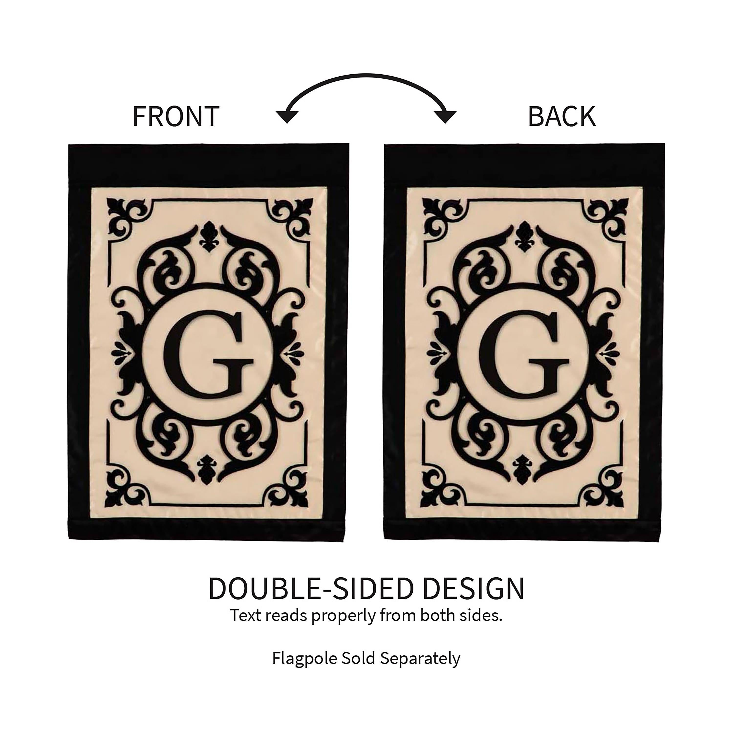 Cambridge Monogram Garden Applique Flag, Letter G
