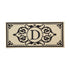 Cambridge Monogram Burlap Sassafras Switch Mat, Letter D