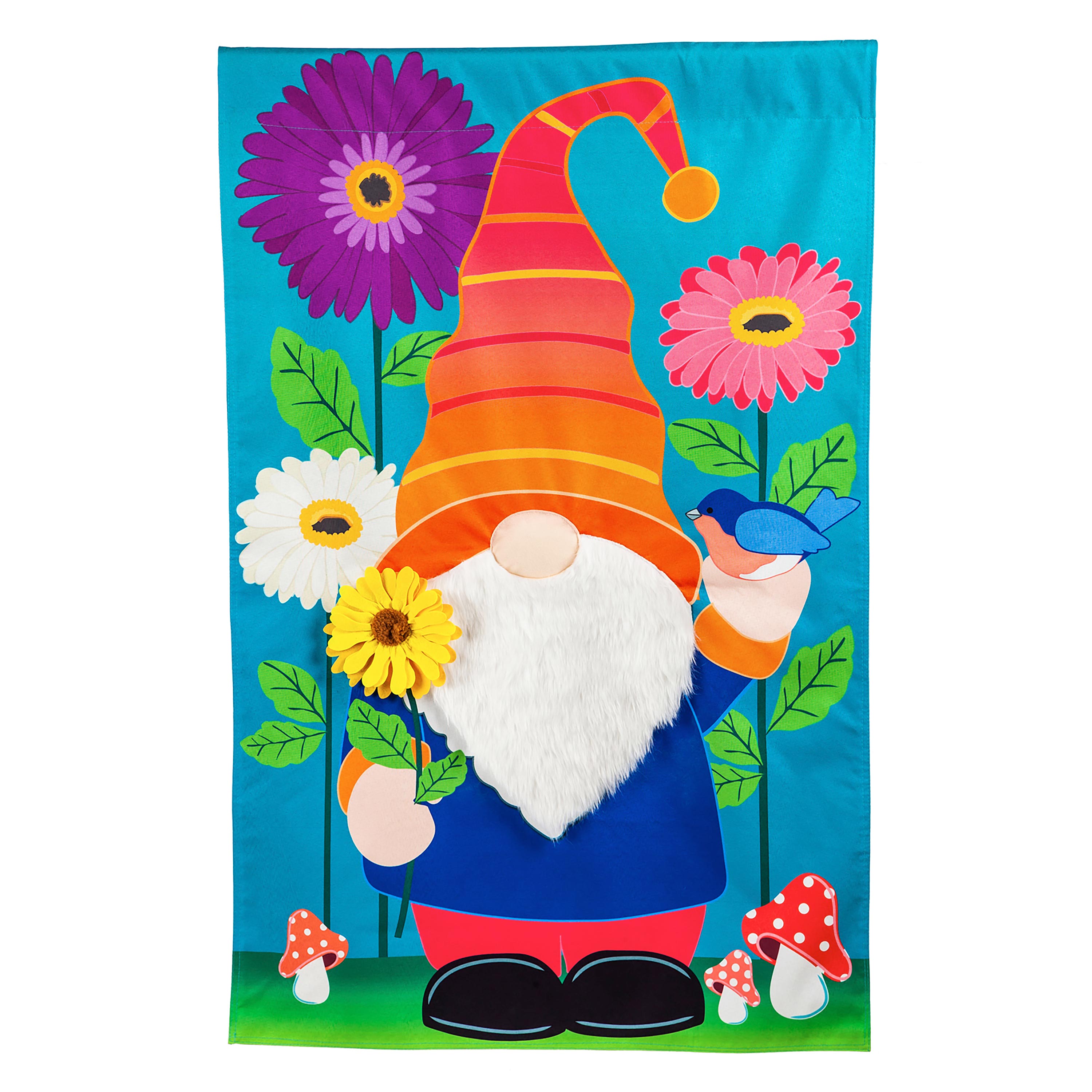 Garden Gnome Garden Linen Flag
