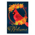 Fall Cardinal Wreath Burlap House Flag