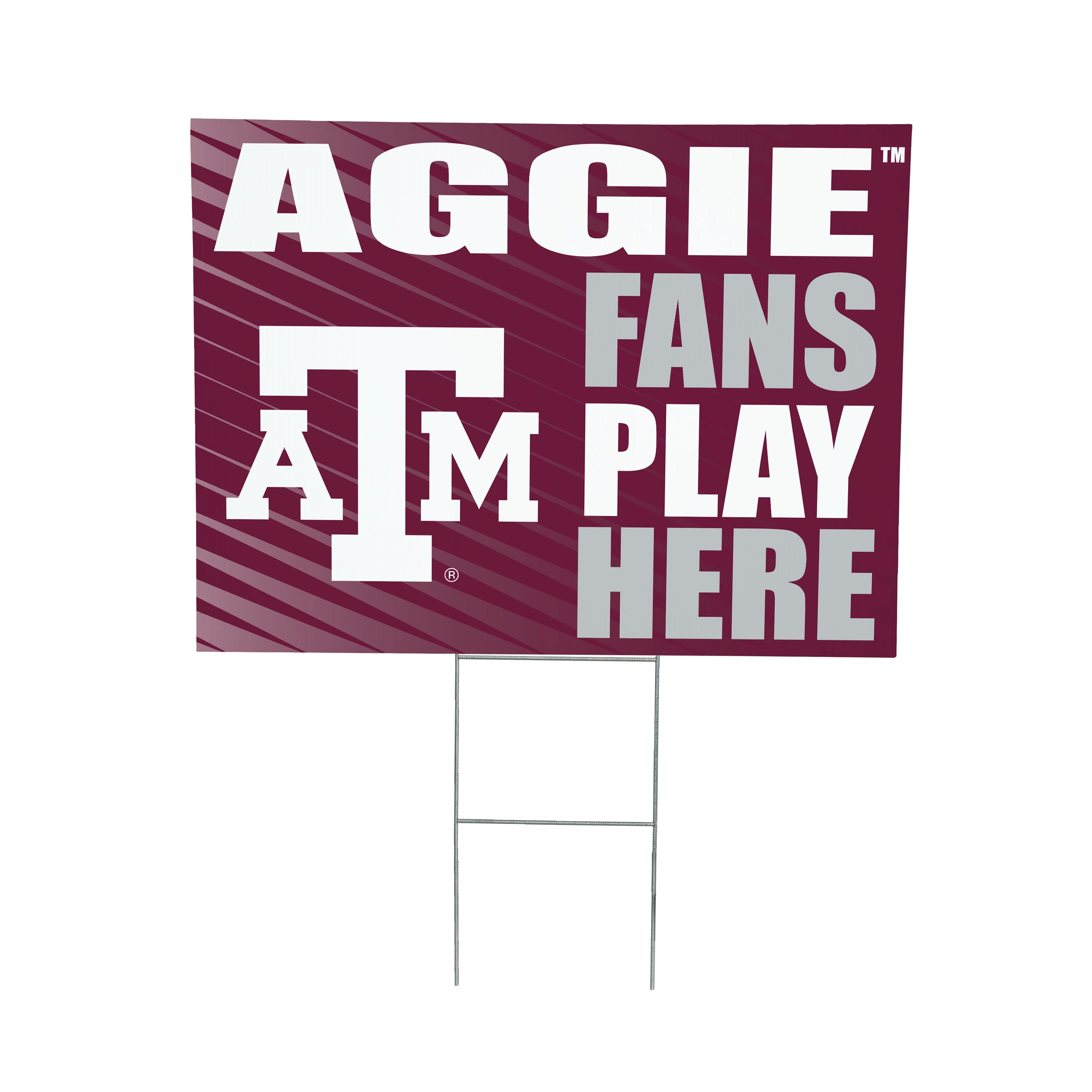 Texas A&M Coroplast Yard Sign "Fans Play Here"