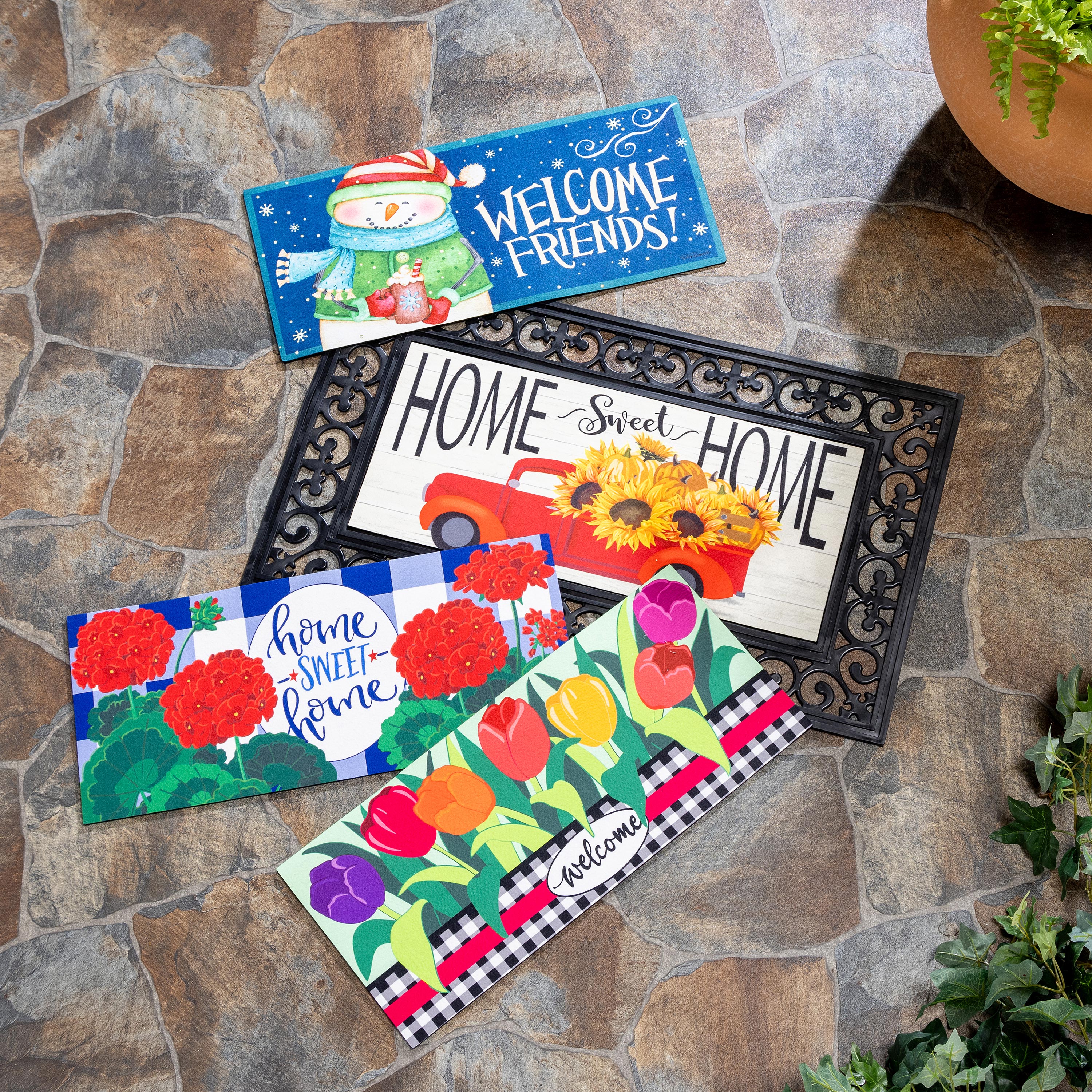 Welcome Spring Tulips Sassafras Switch Mat