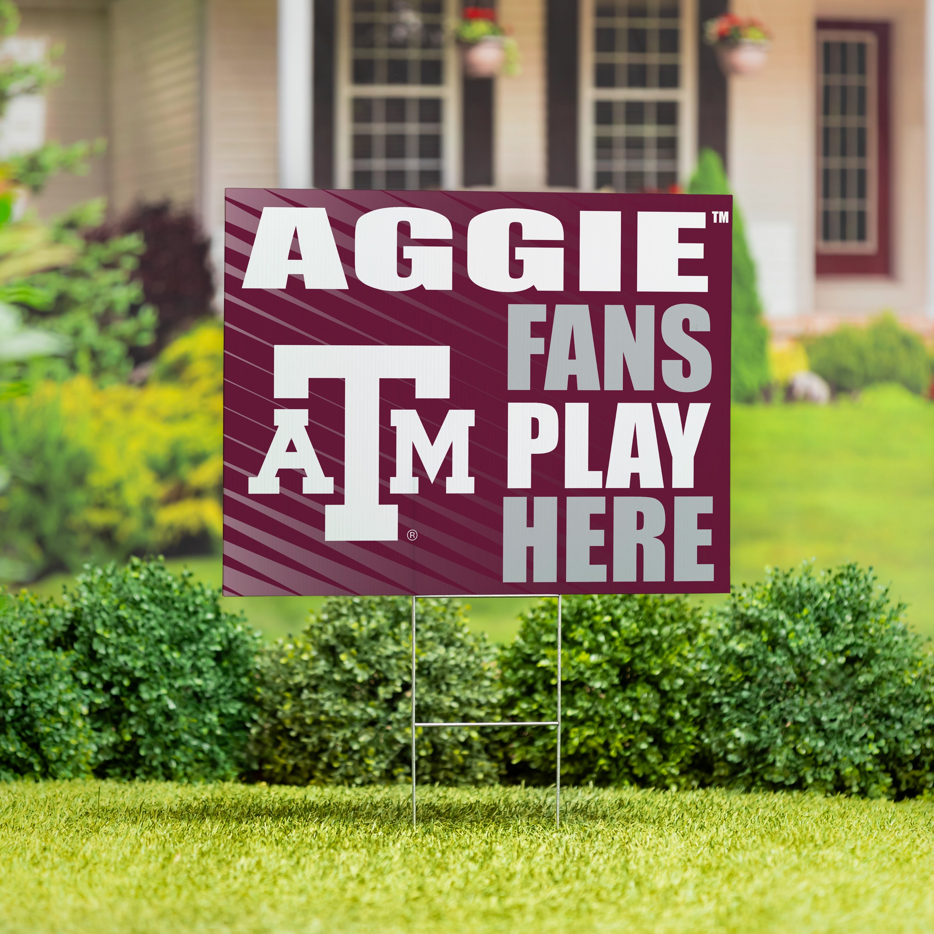 Texas A&M Coroplast Yard Sign "Fans Play Here"