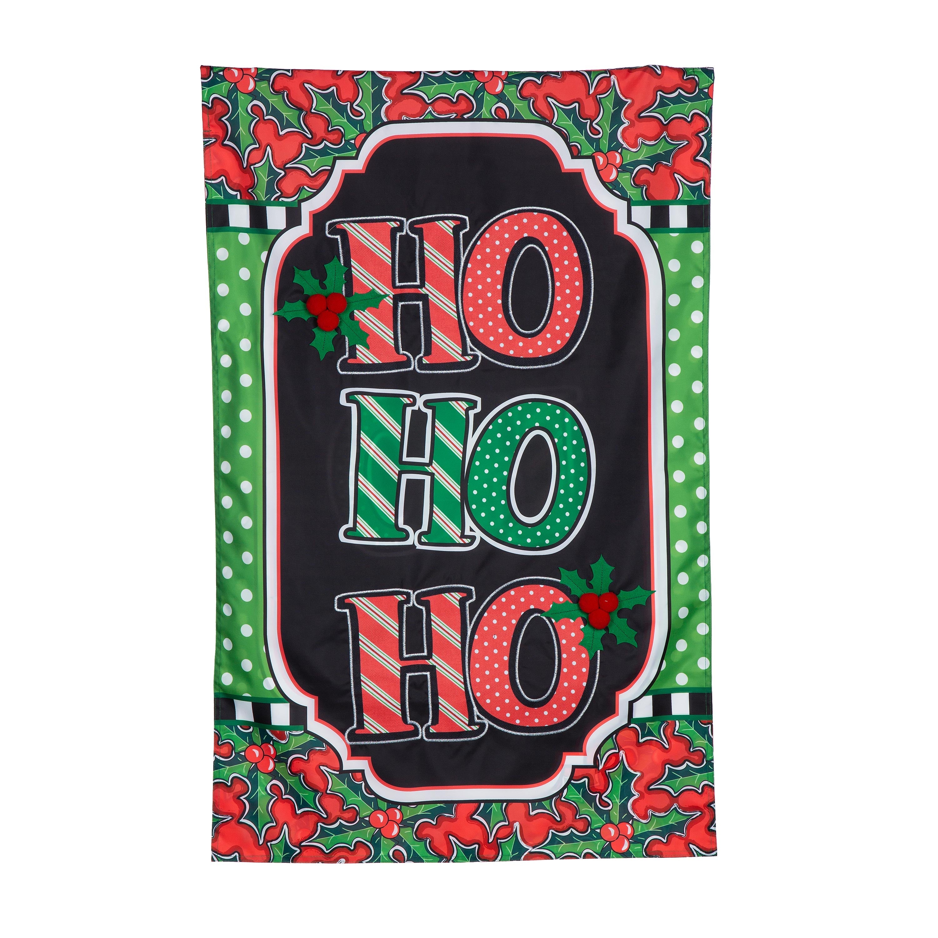 Ho Ho Ho Applique House Flag
