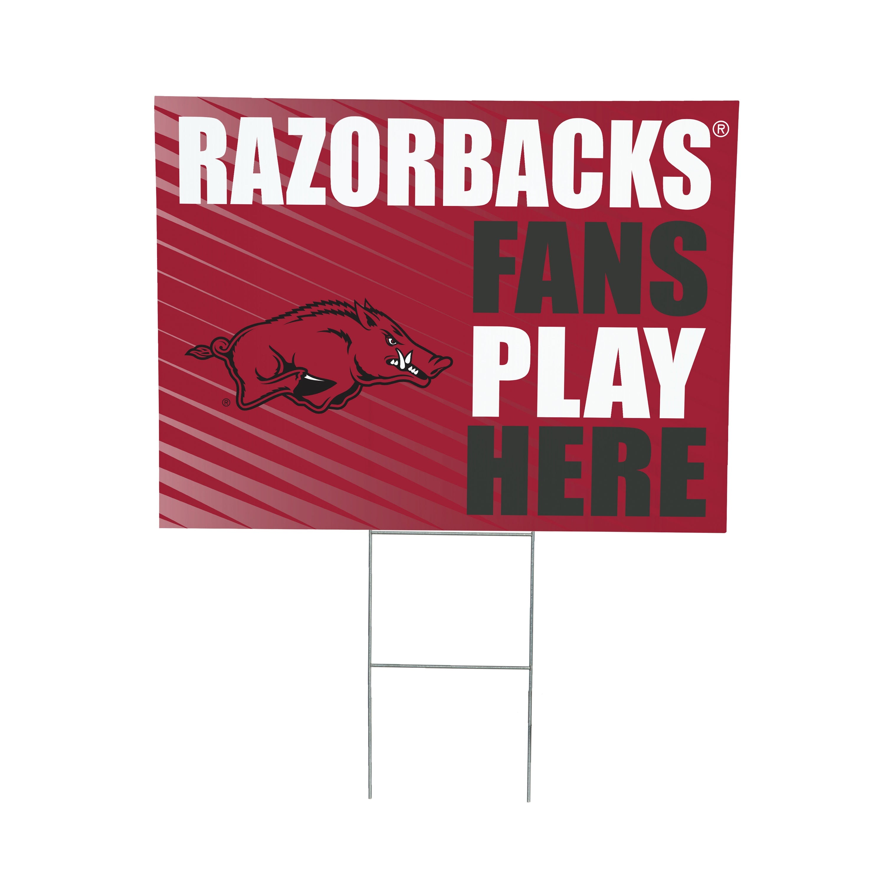 University of Arkansas Coroplast Yard Sign "Fans Play Here"