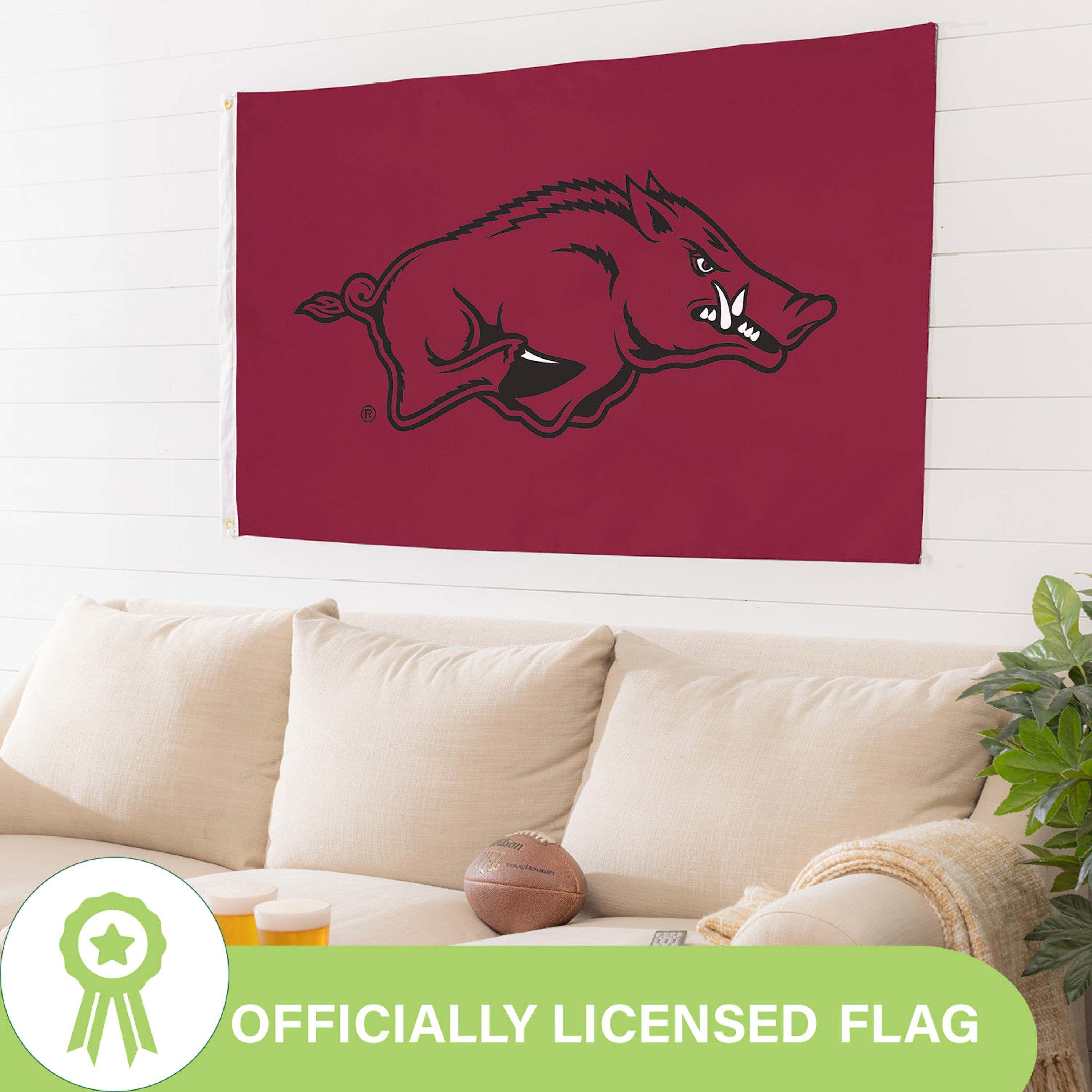 University of Arkansas Single Sided Estate Flag with 2 Grommets, 3'x5'