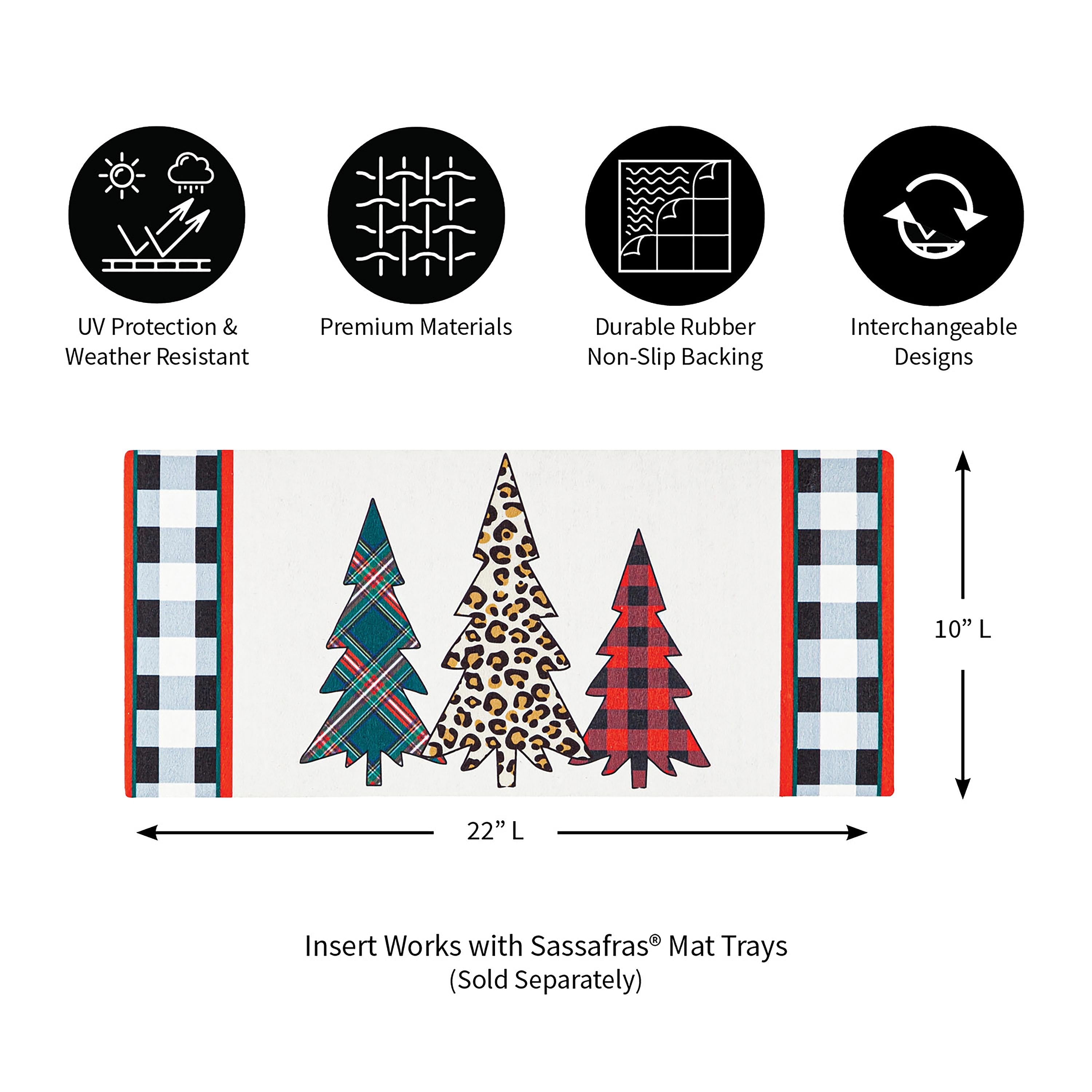 Mixed Print Christmas Trees Sassafras Switch Mat
