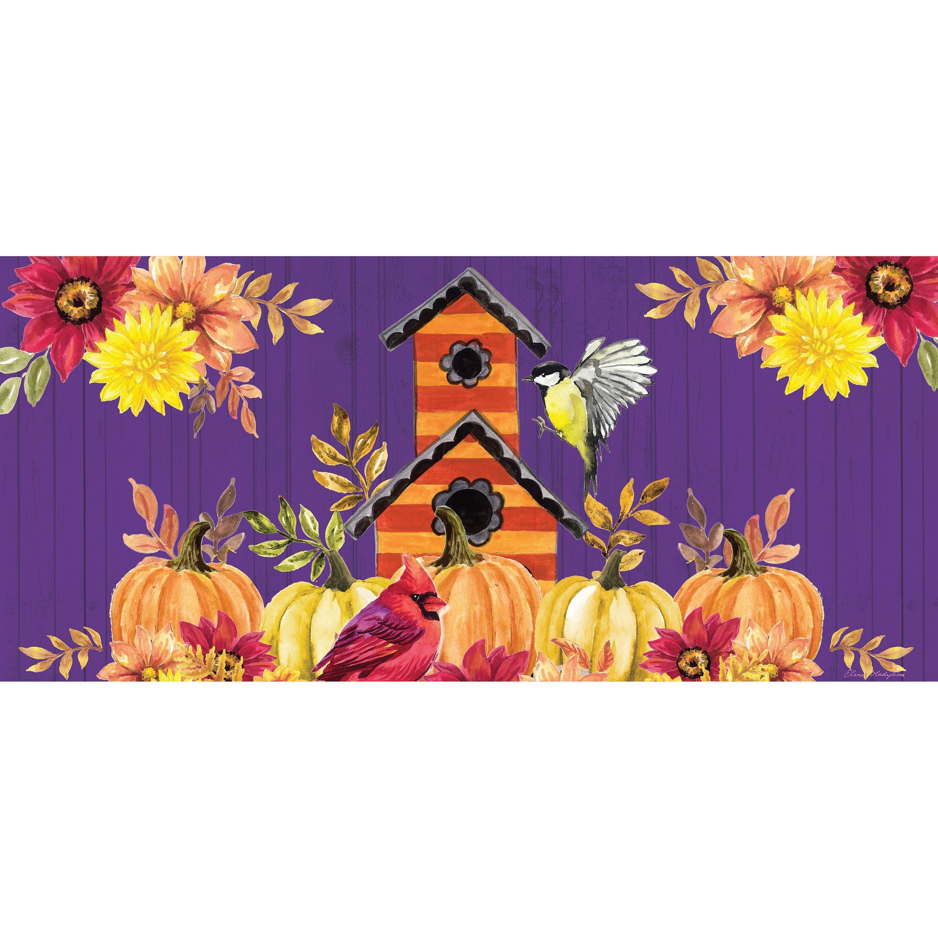 Welcome Fall Birdhouse Sassafras Switch Mat