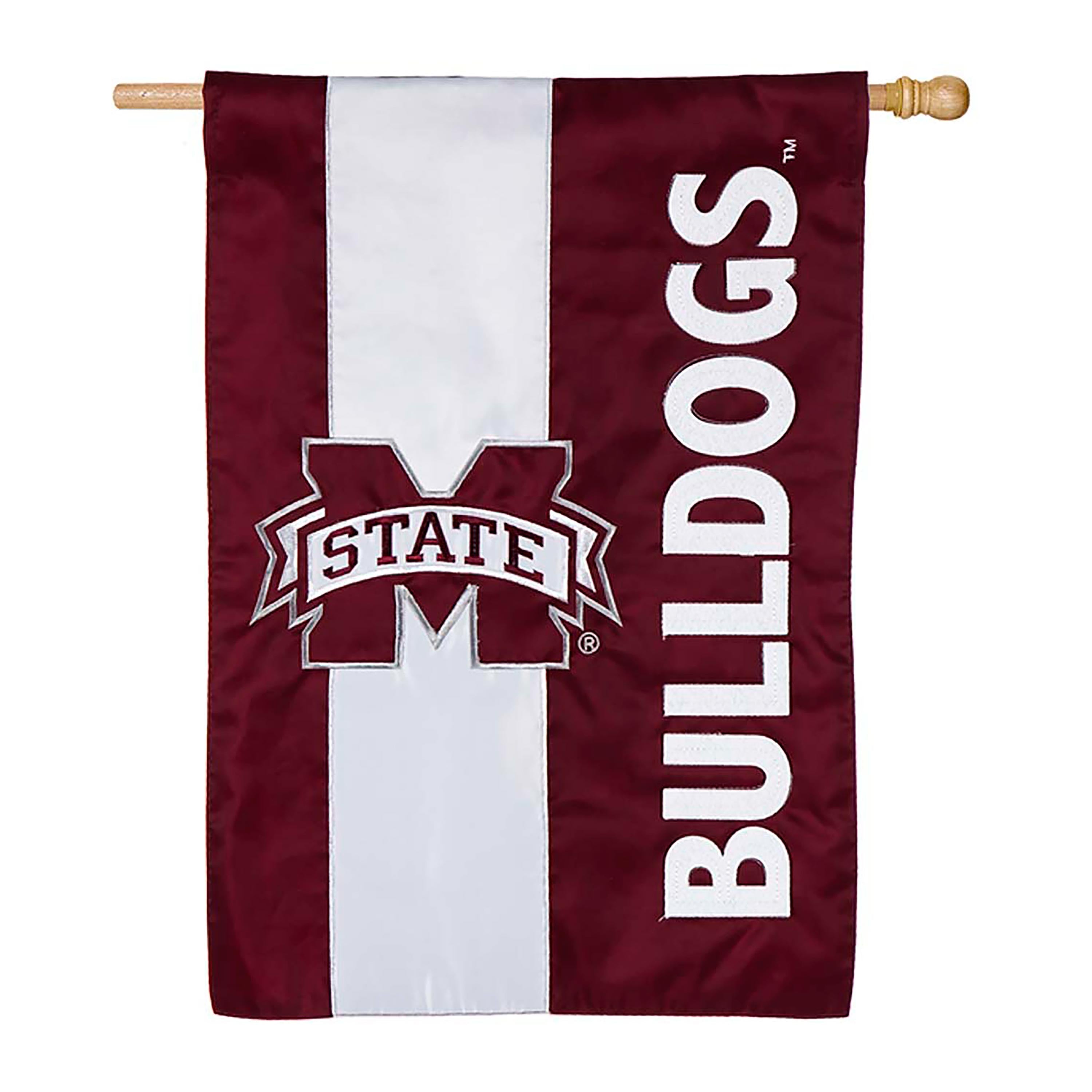 Double-Sided Embellished NCAA College Team Pride Applique House Flag, Mississippi State