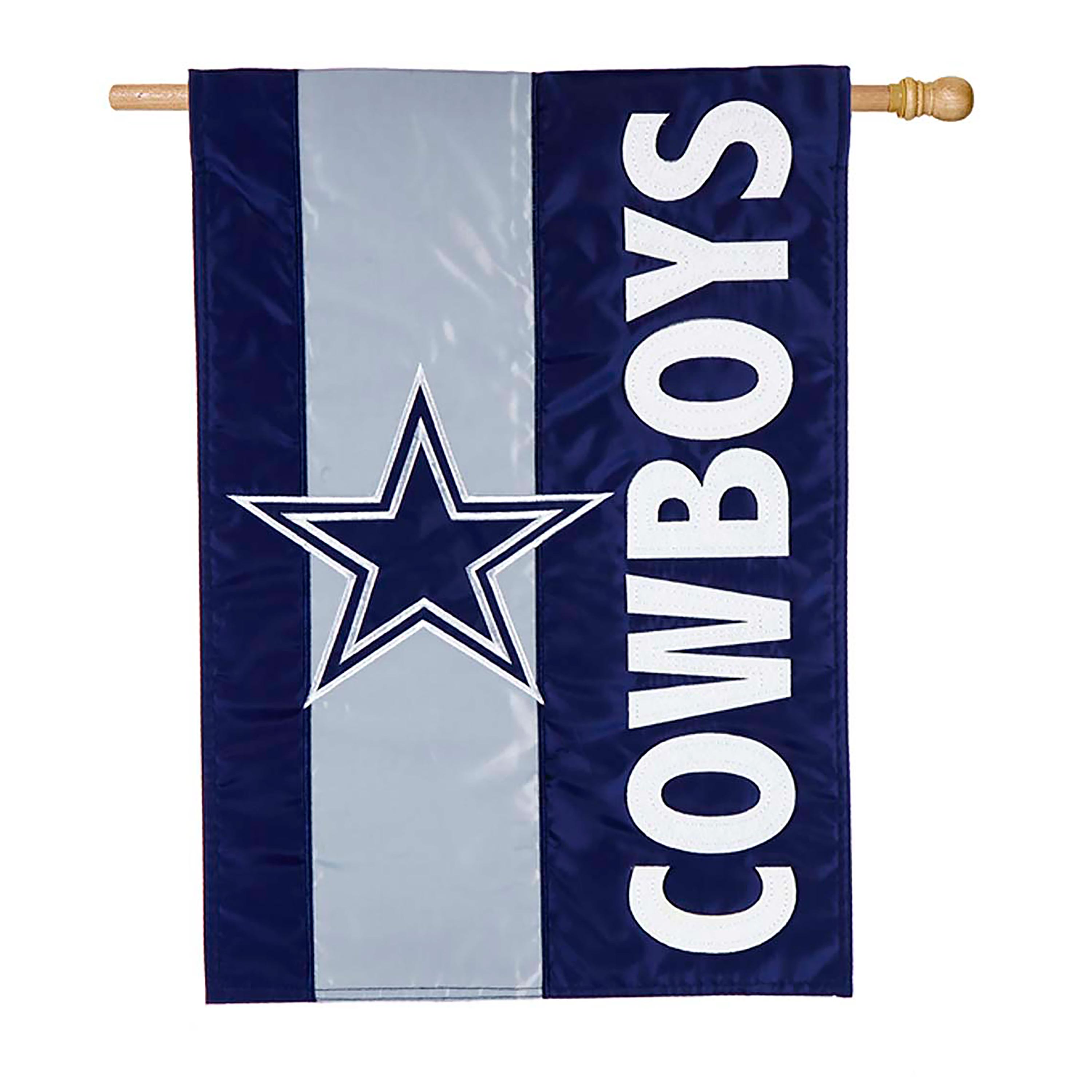 Double-Sided Embellished NFL Team Pride Applique House Flag, Dallas Cowboys