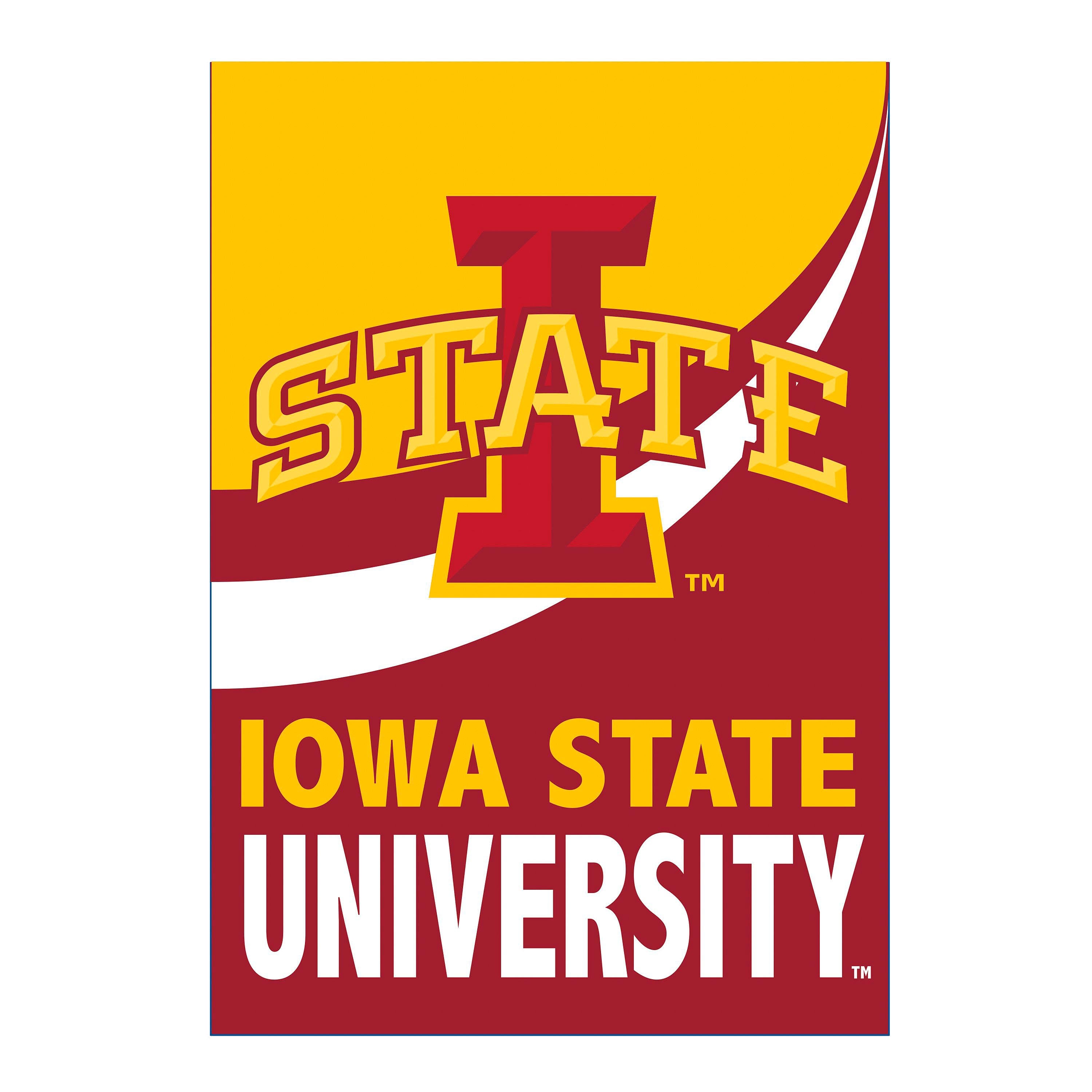 Iowa State University Burlap Flag House Size