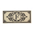 Cambridge Monogram Burlap Sassafras Switch Mat, Letter F
