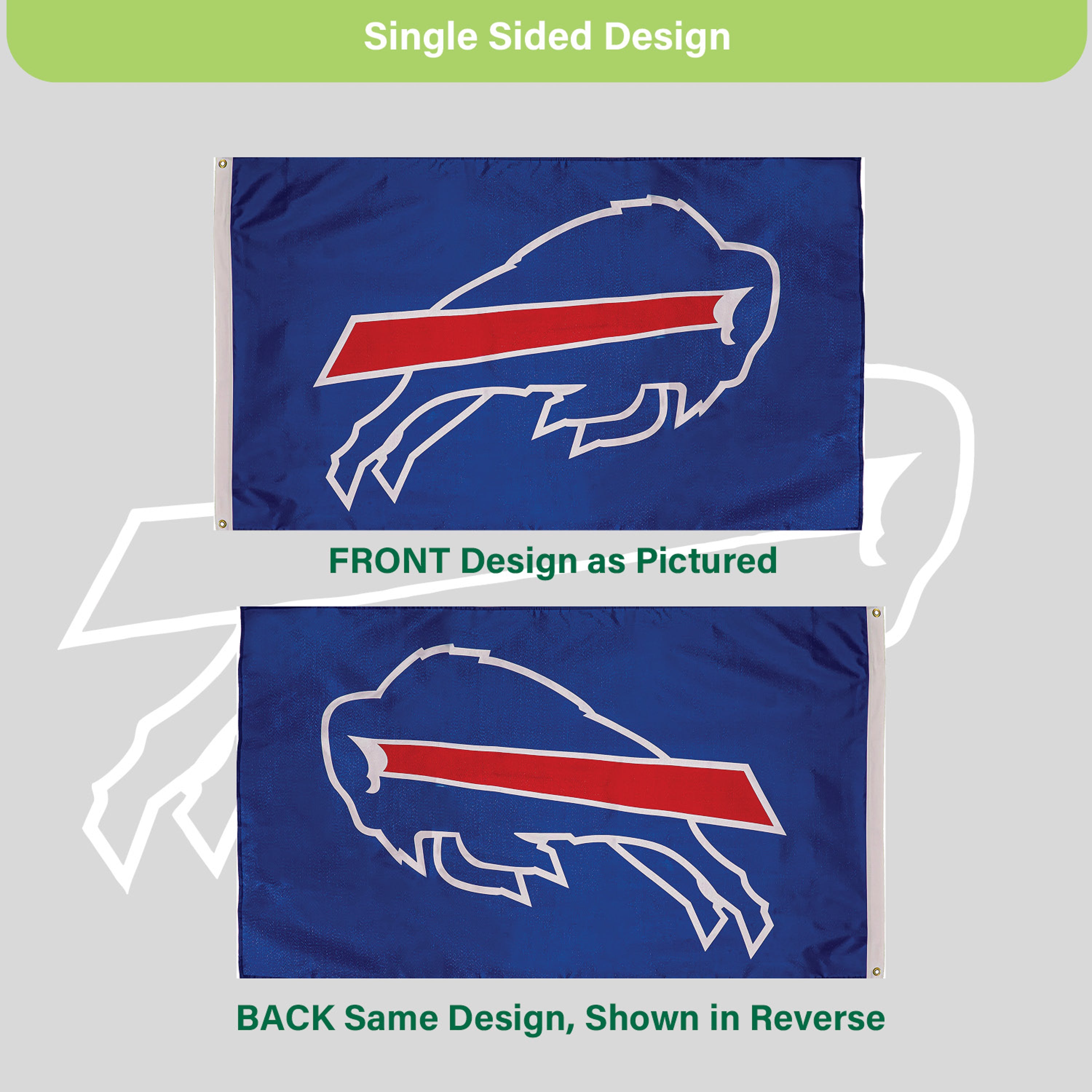 Buffalo Bills Single Sided Estate Flag with 2 Grommets, 3'x5'