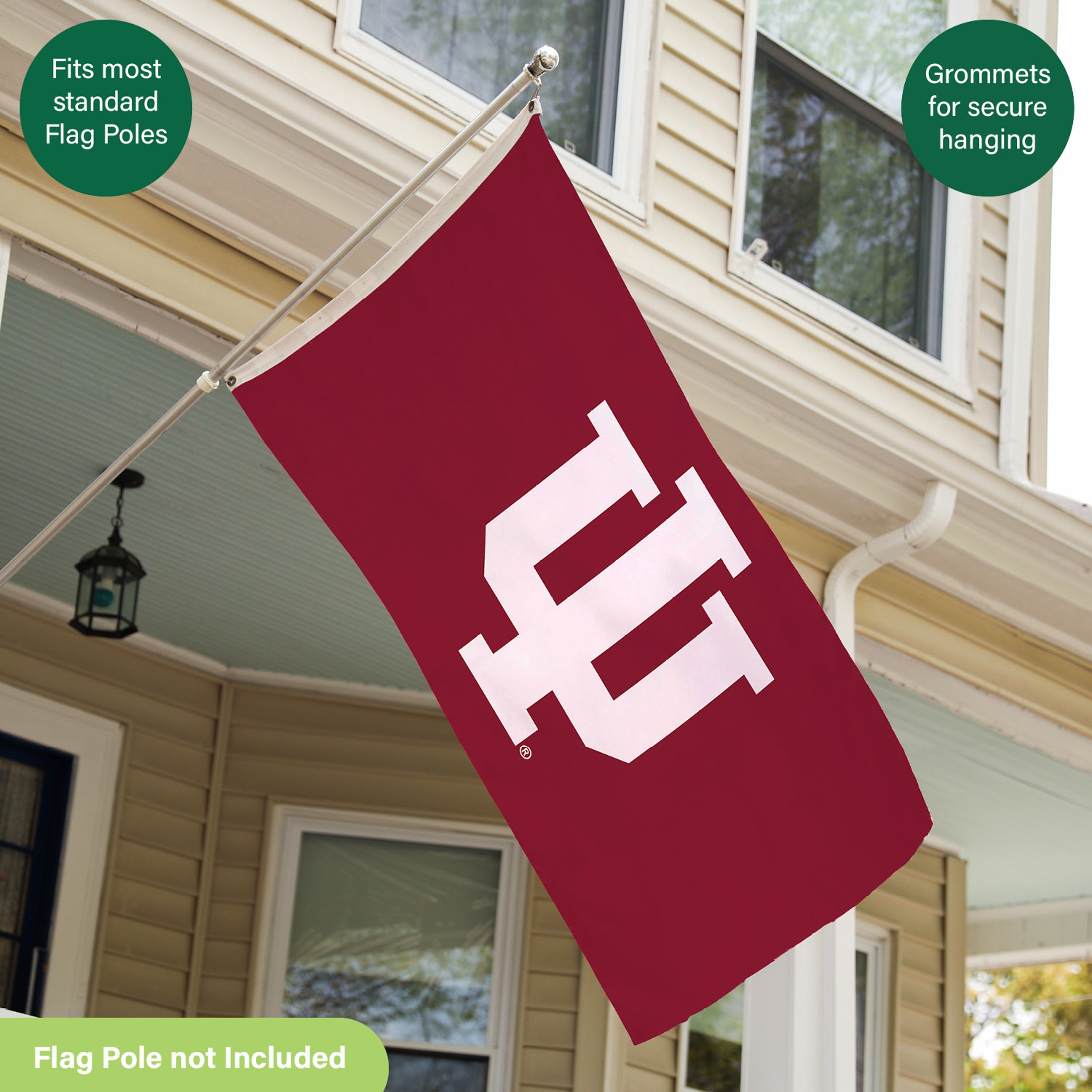 3'x5' Single Sided Flag w/ 2 Grommets, Indiana University