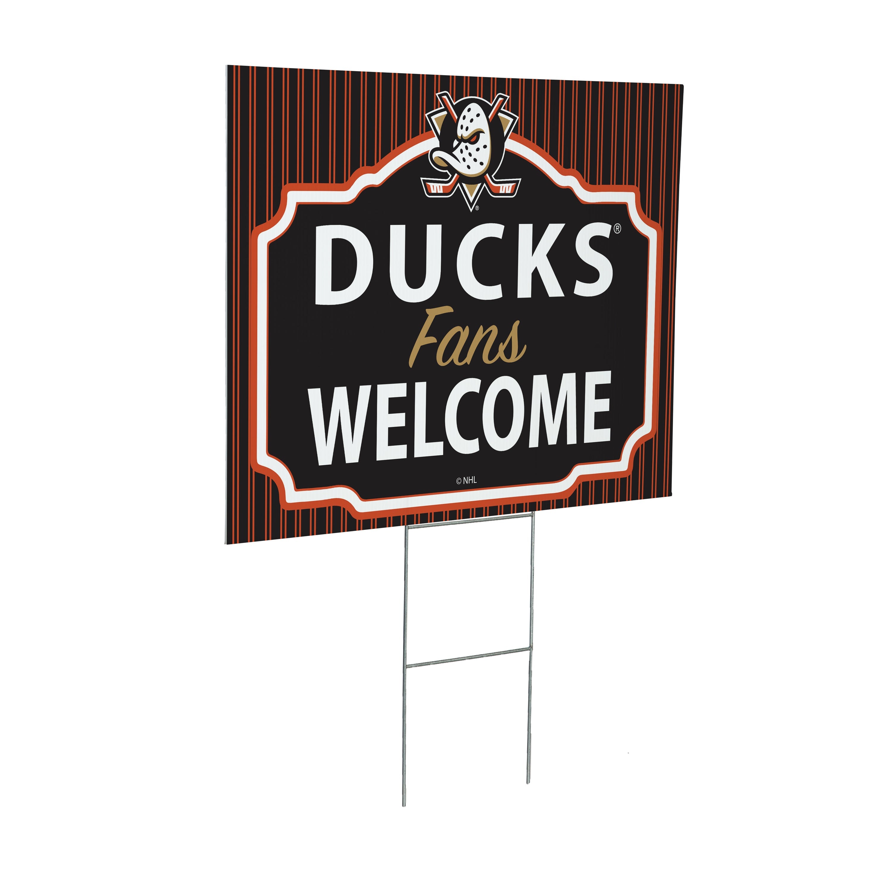 Anaheim Ducks Coroplast Yard Sign, "Fans Welcome"