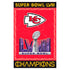 Kansas City Chiefs SB58 Champions Embossed Suede Flag