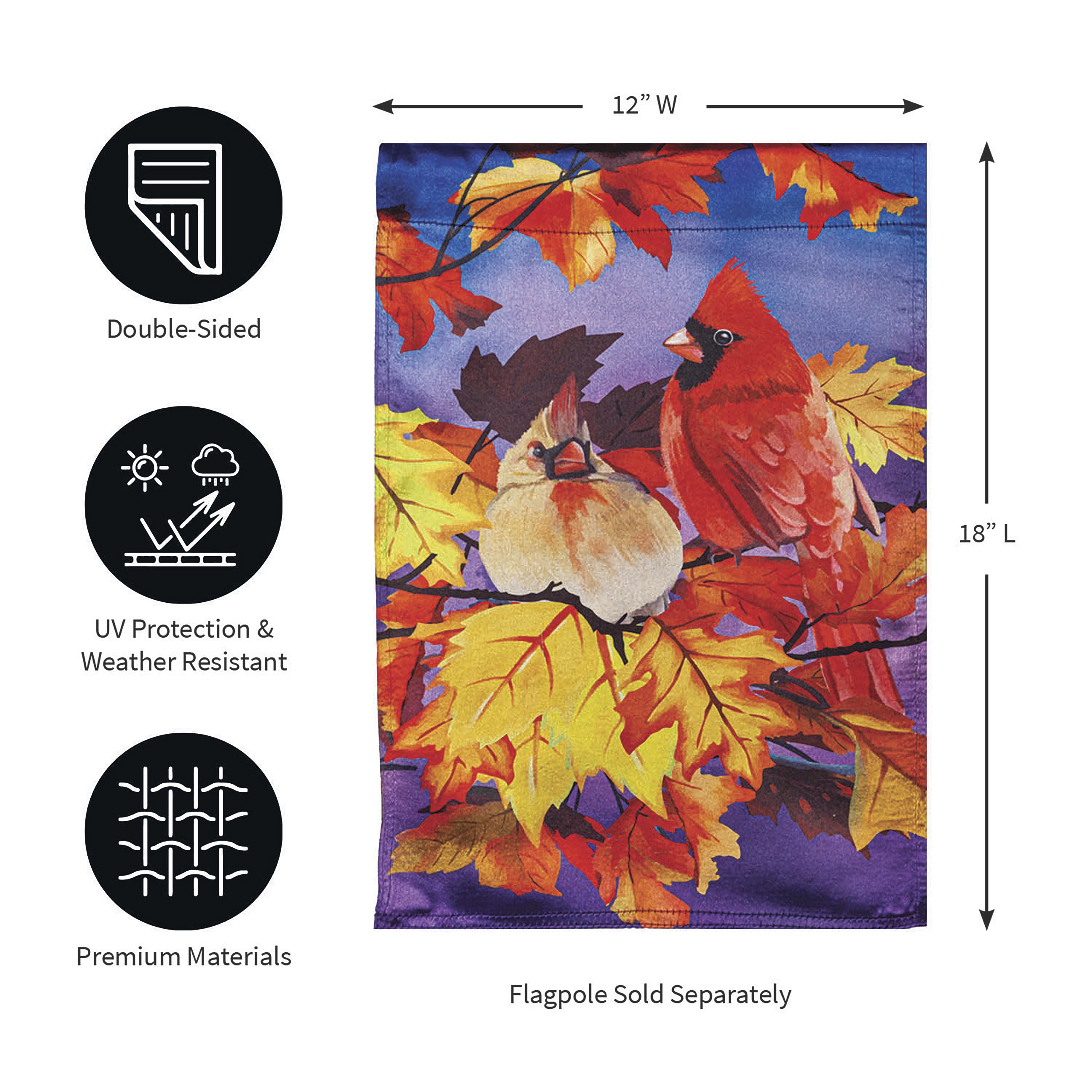 Cardinal Friends Garden Lustre Flag
