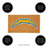Coir Mat, 16"x28", Los Angeles Chargers