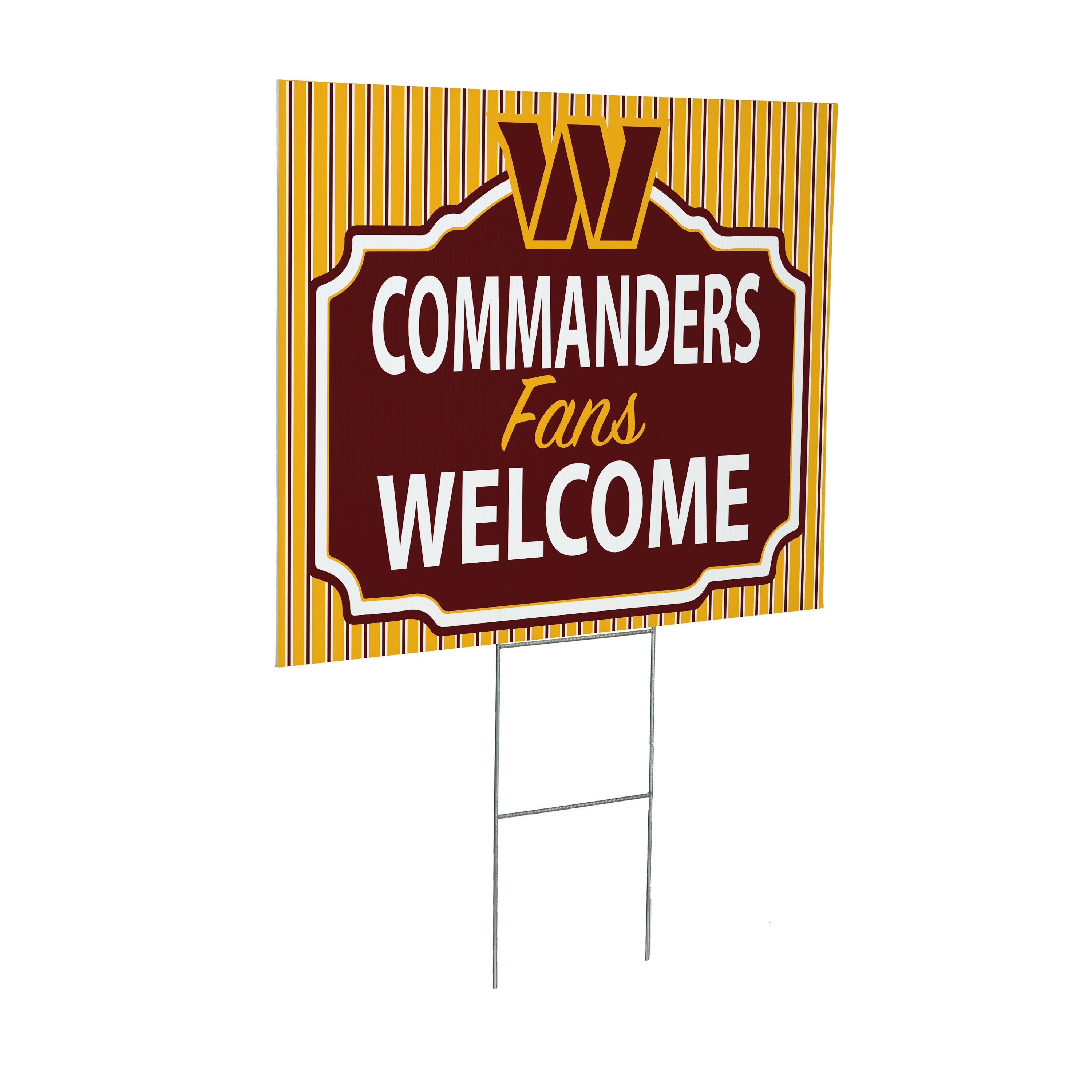 Washington Commanders Coroplast Yard Sign, "Fans Welcome"