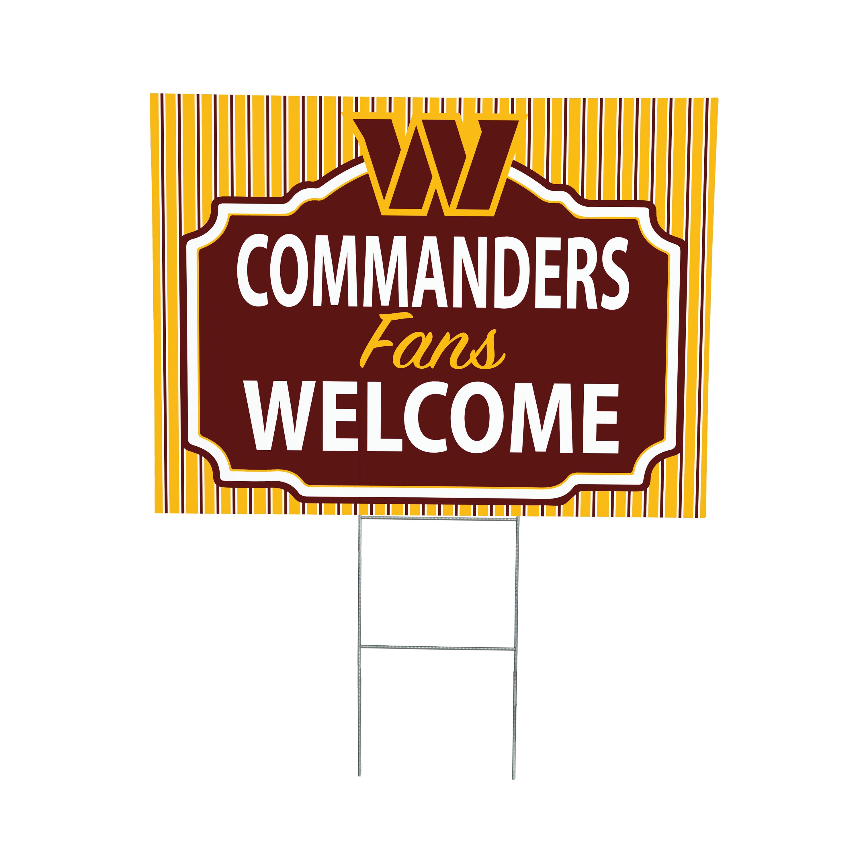 Washington Commanders Coroplast Yard Sign, "Fans Welcome"