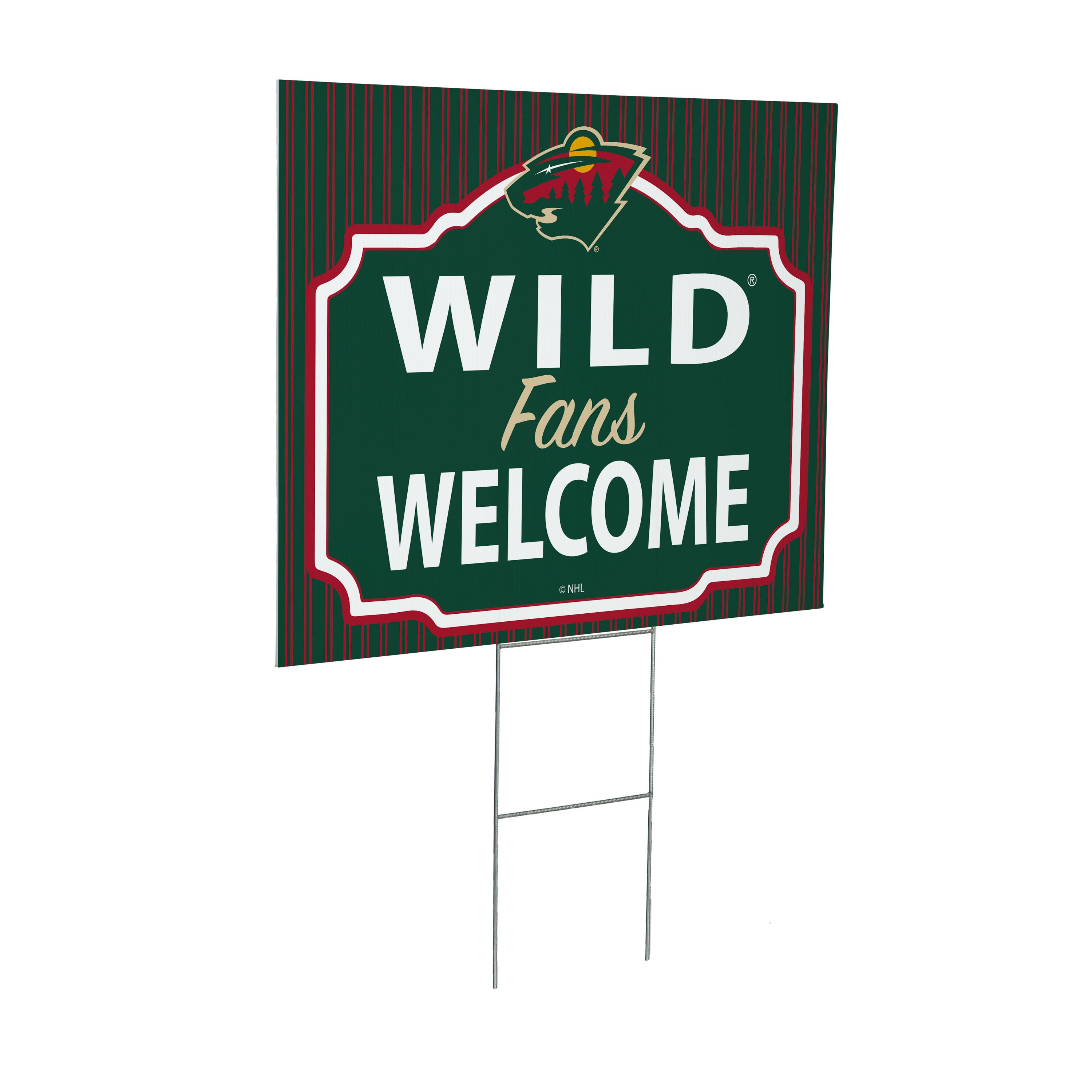 Minnesota Wild Coroplast Yard Sign, "Fans Welcome"