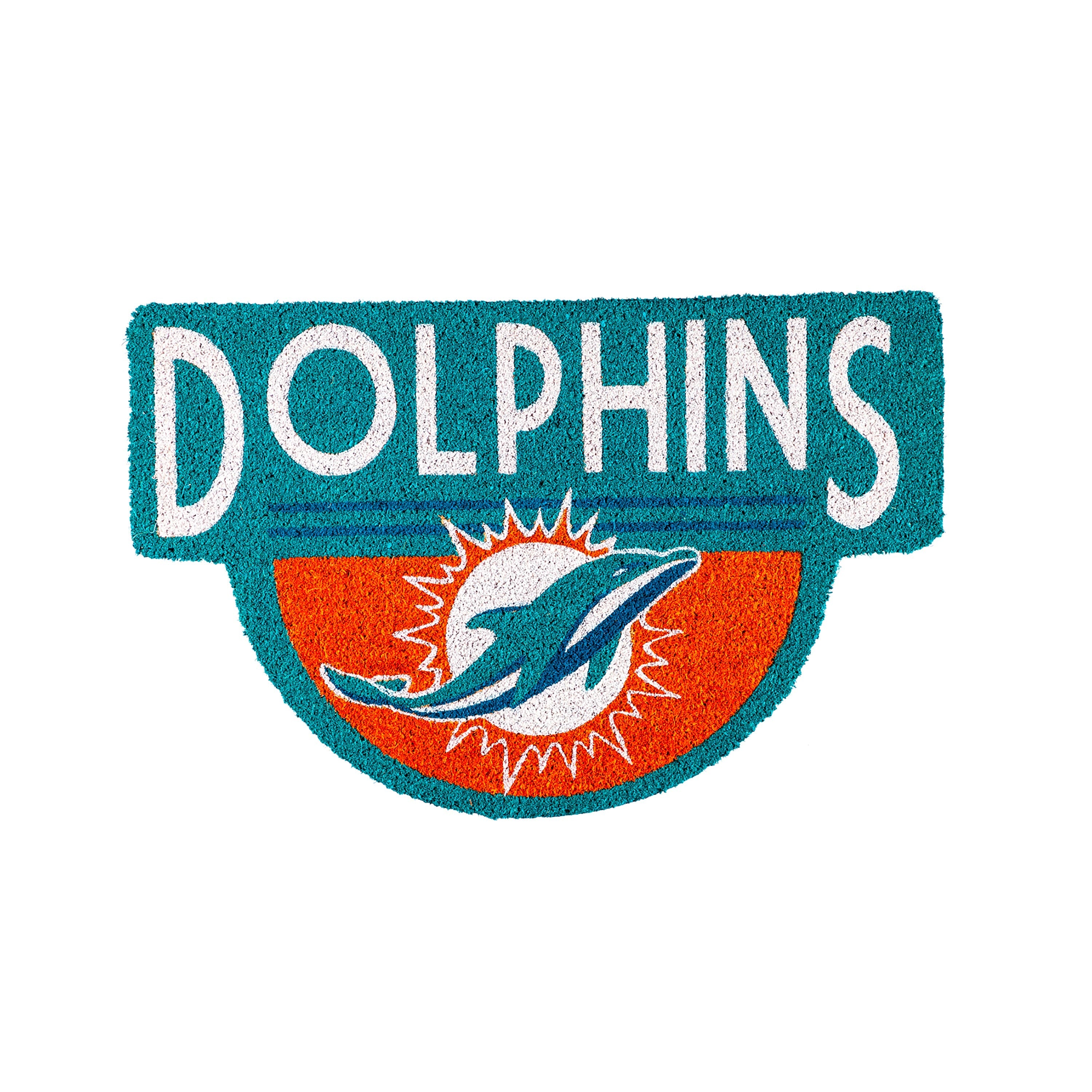 NFL Shaped Coir Door Mat, Dolphins