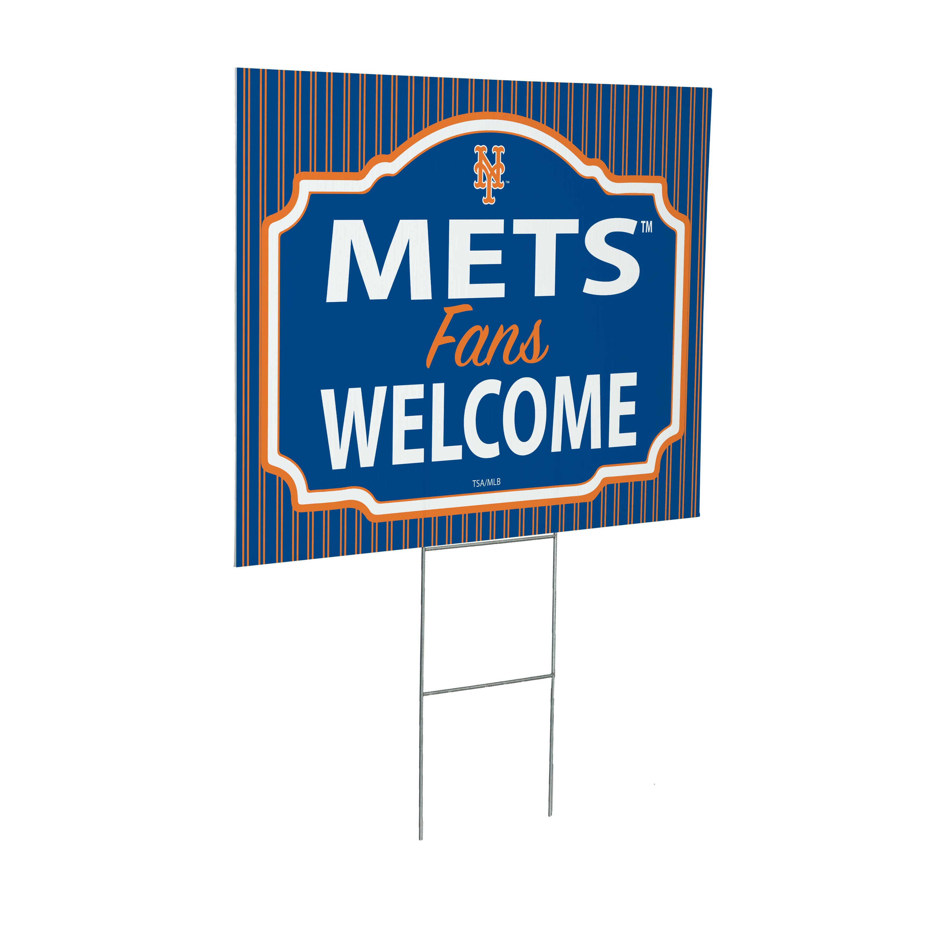 New York Mets Coroplast Yard Sign, "Fans Welcome"