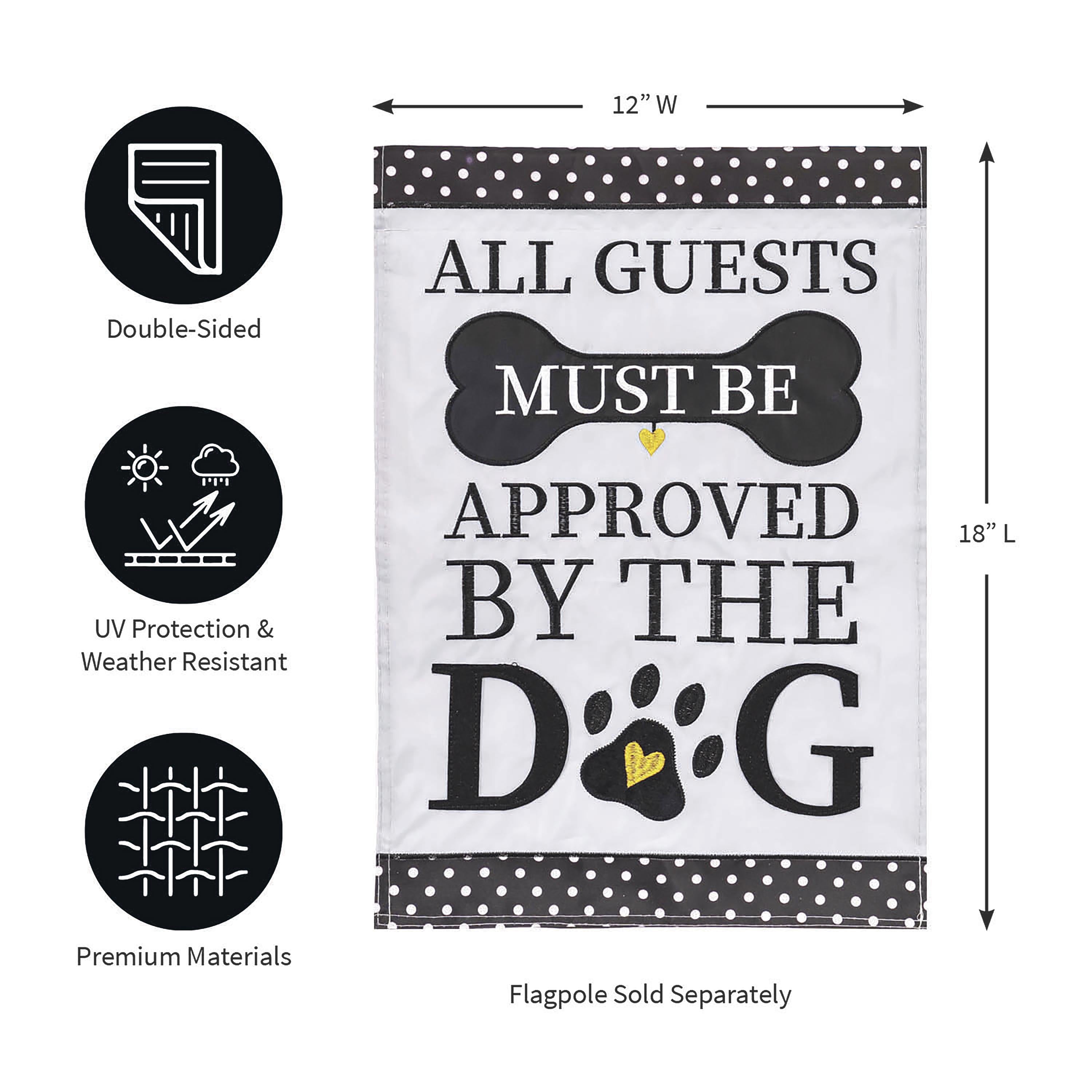 Approved by the Dog Garden Applique Flag