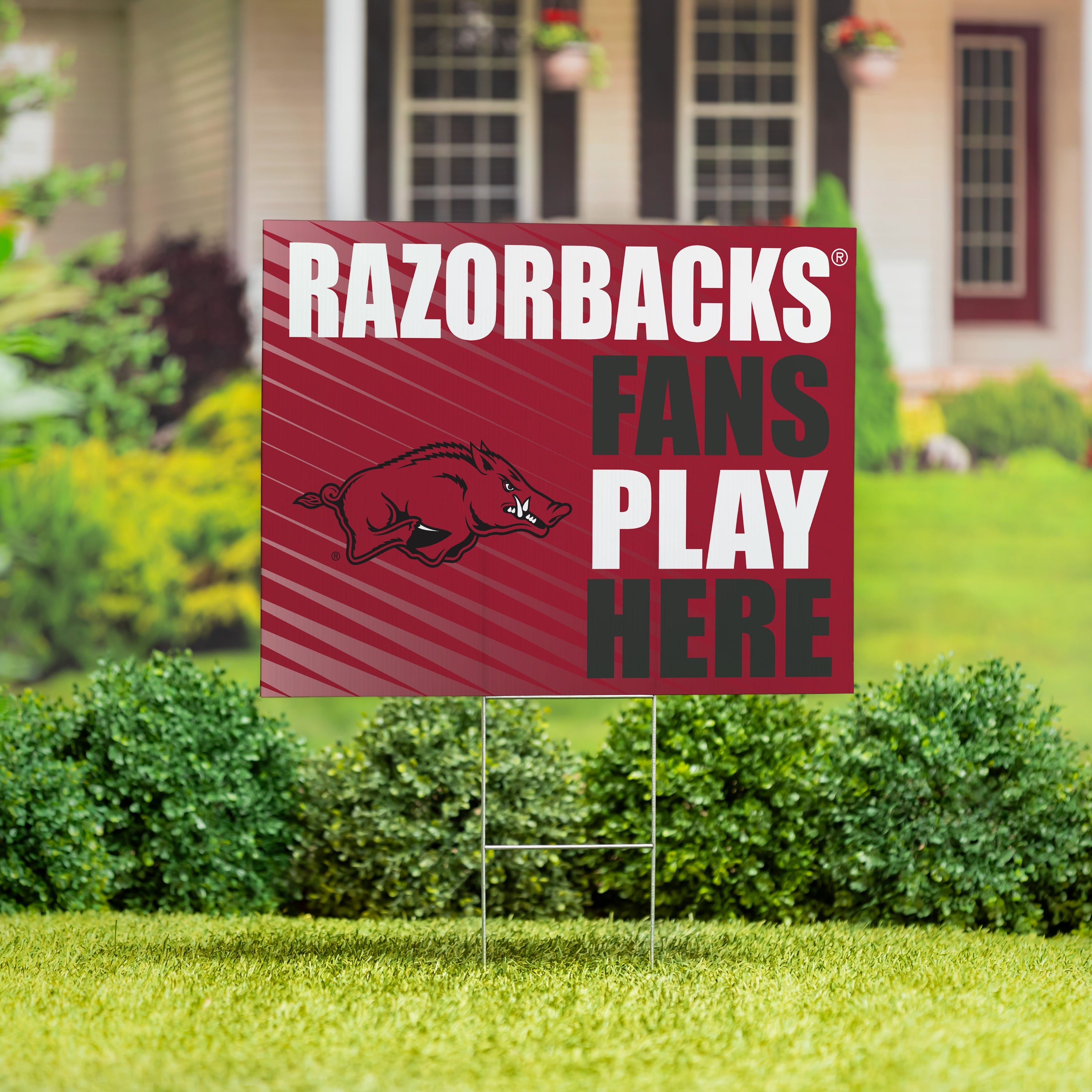 University of Arkansas Coroplast Yard Sign "Fans Play Here"