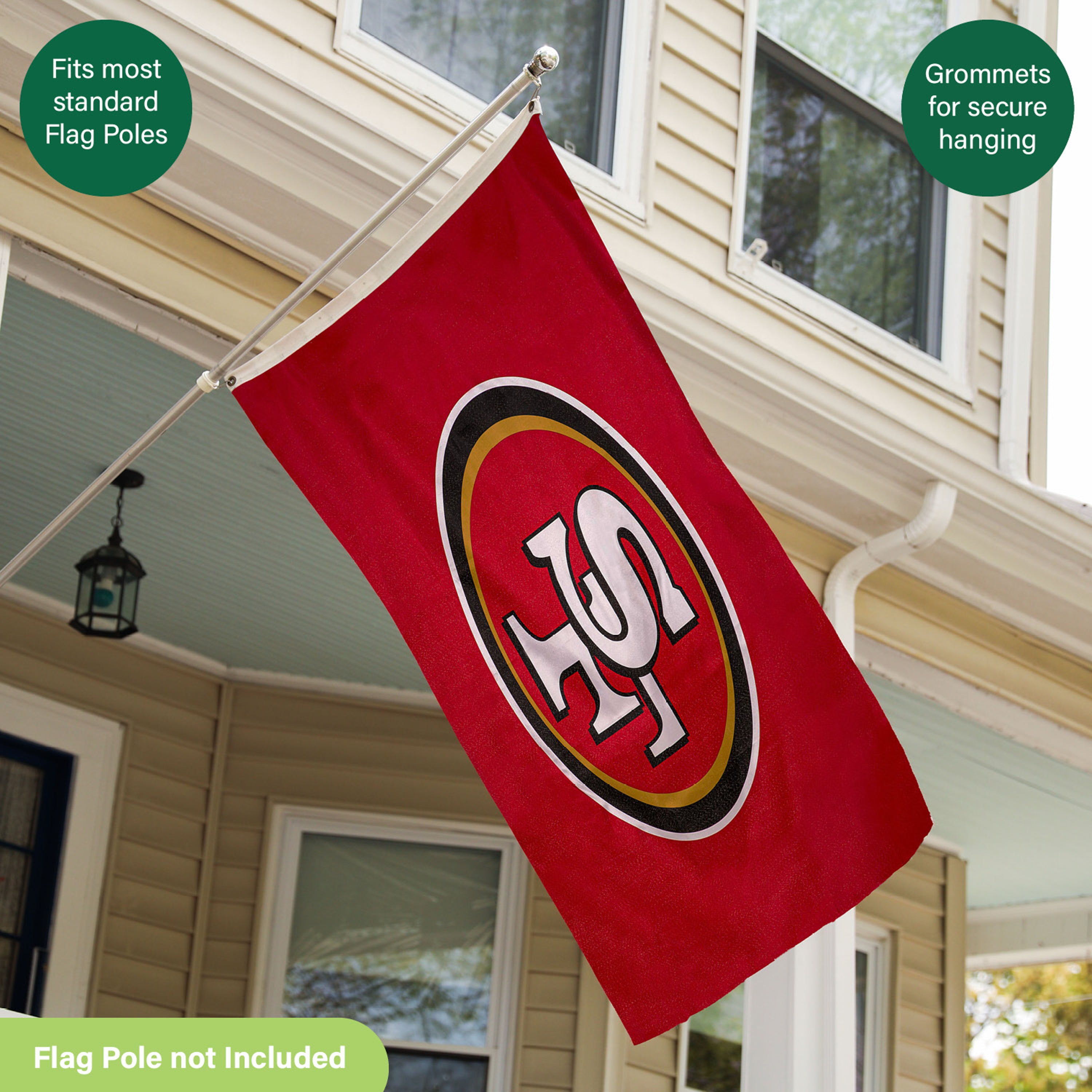 San Francisco 49ers Single Sided Estate Flag with 2 Grommets, 3'x5'