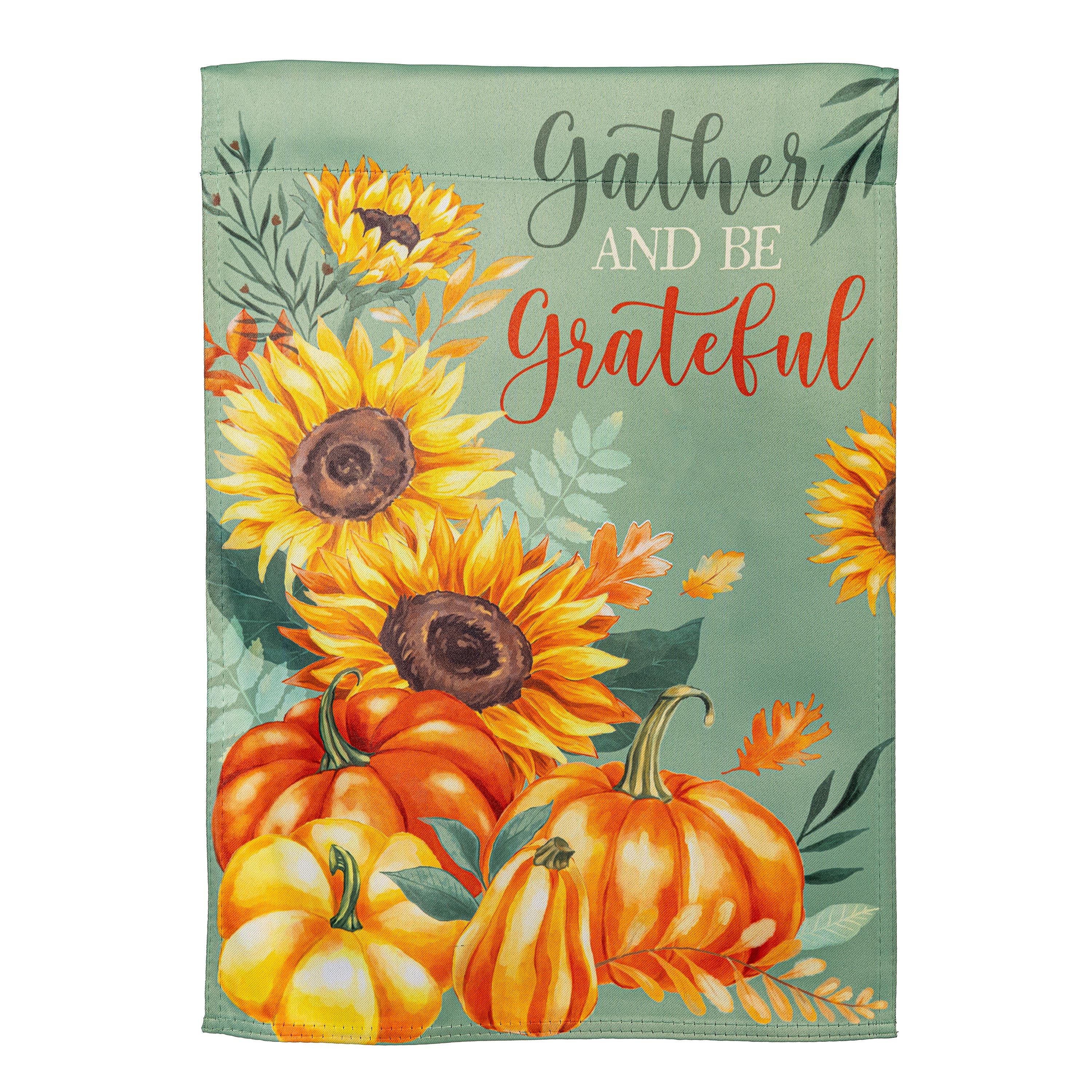 Grateful Gatherings Suede Garden Flag