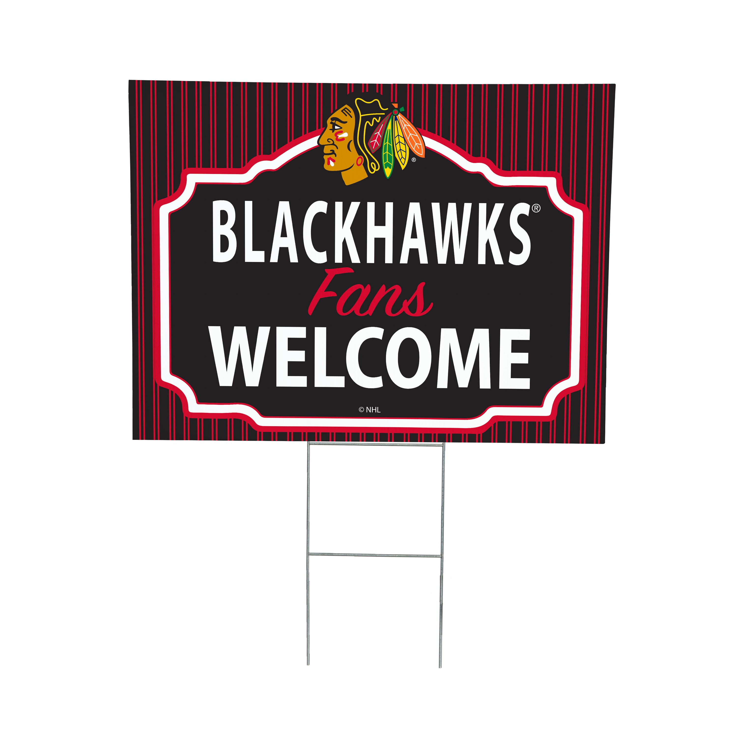 Chicago Blackhawks Coroplast Yard Sign, "Fans Welcome"