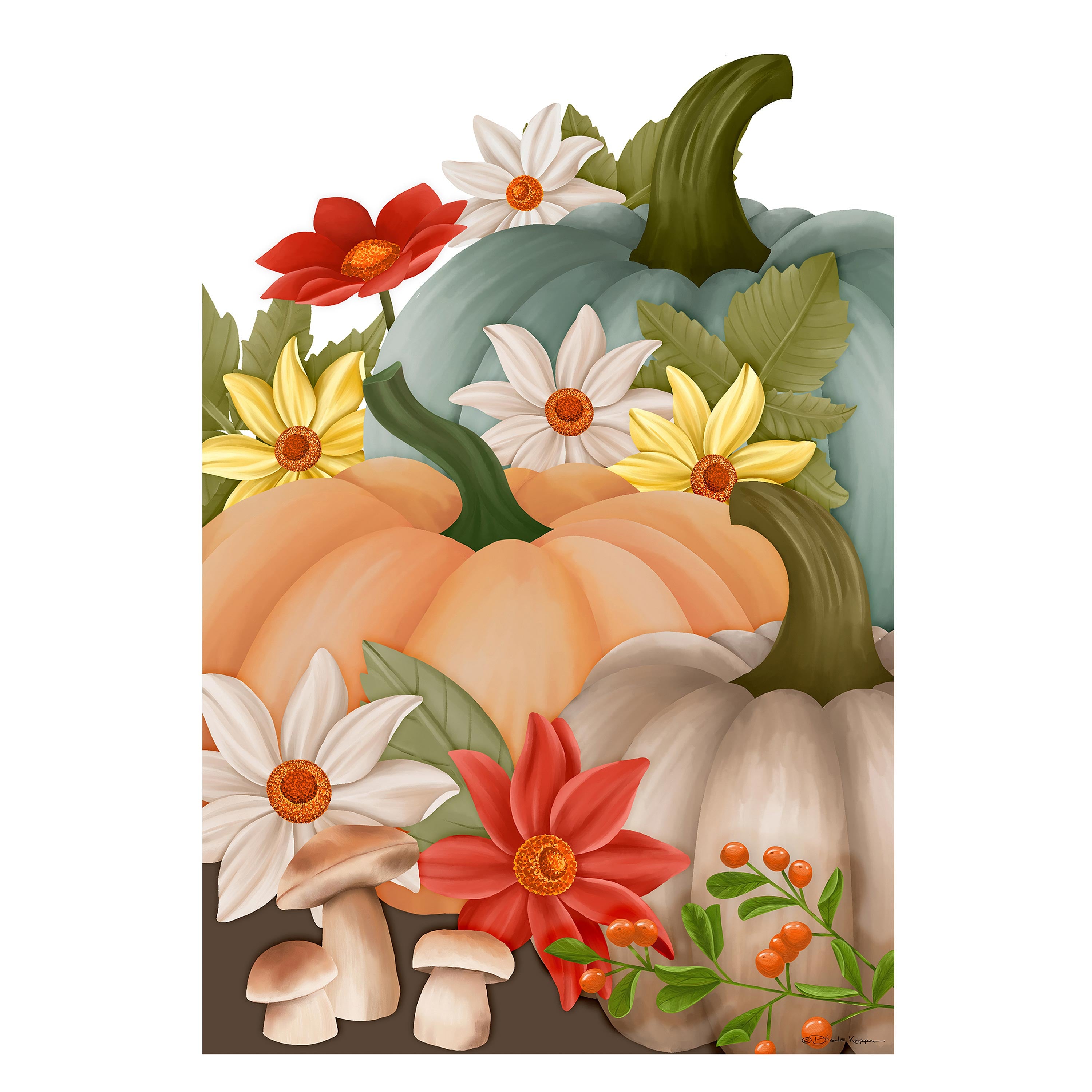 Pumpkin Patch Suede Garden Flag